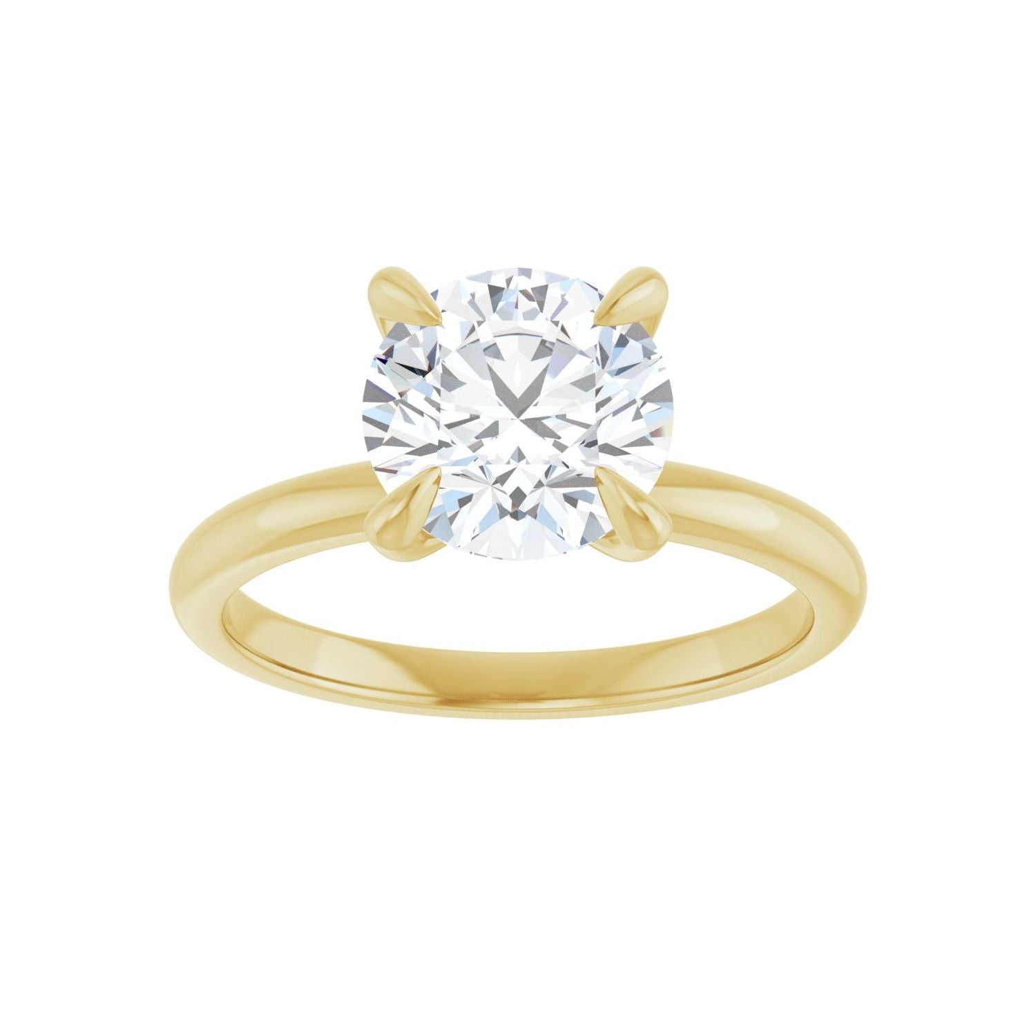 Round Solitaire Engagement Ring | Metal Type=14K Yellow Gold | Center Stone Size=2 CT | Image 3