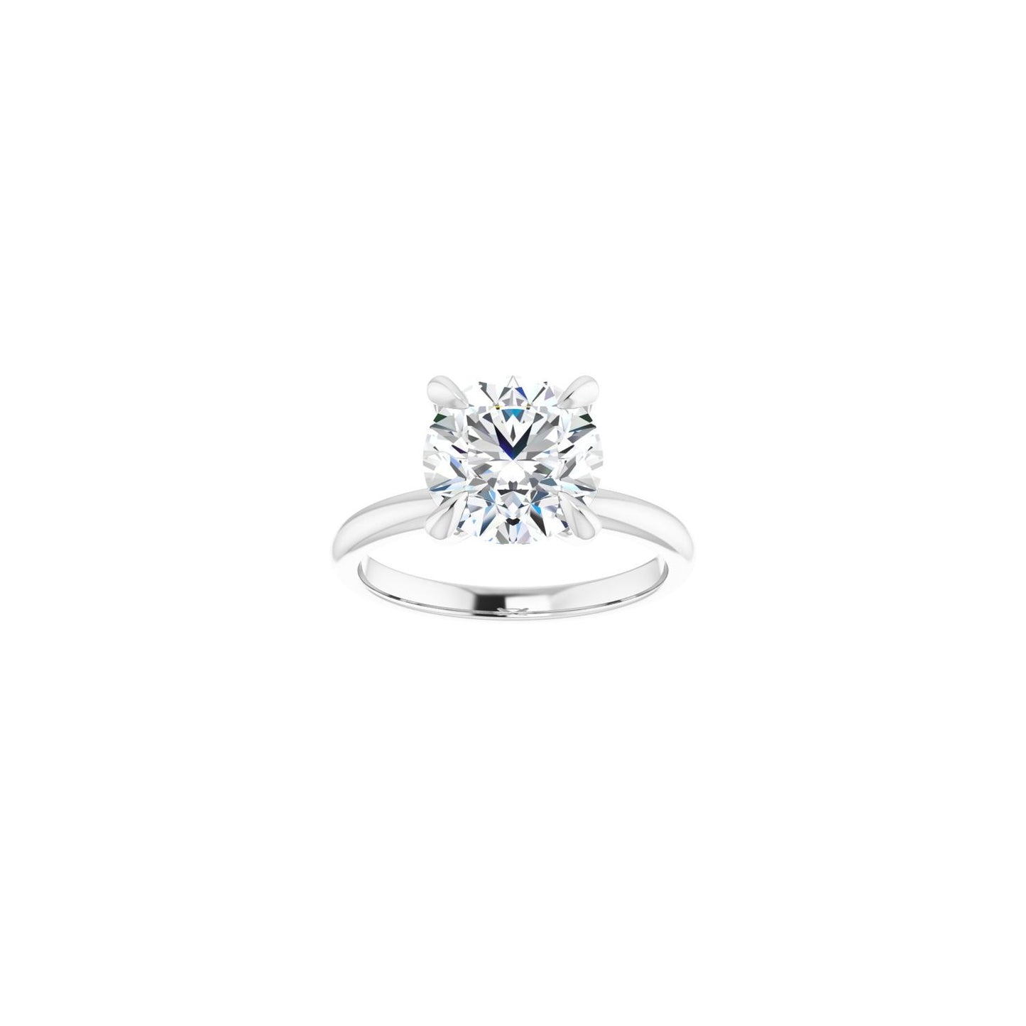 Round Solitaire Engagement Ring | Metal Type=14K White Gold | Center Stone Size=2.5 CT | Image 3
