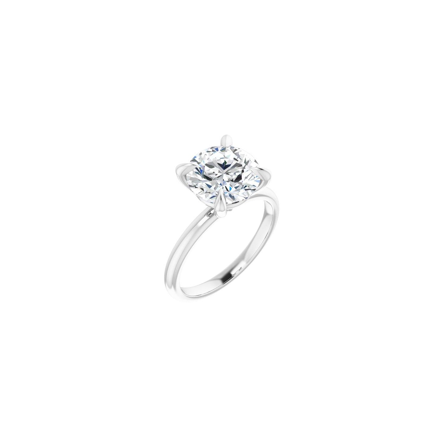 Round Solitaire Engagement Ring | Metal Type=14K White Gold | Center Stone Size=3 CT | Image 1