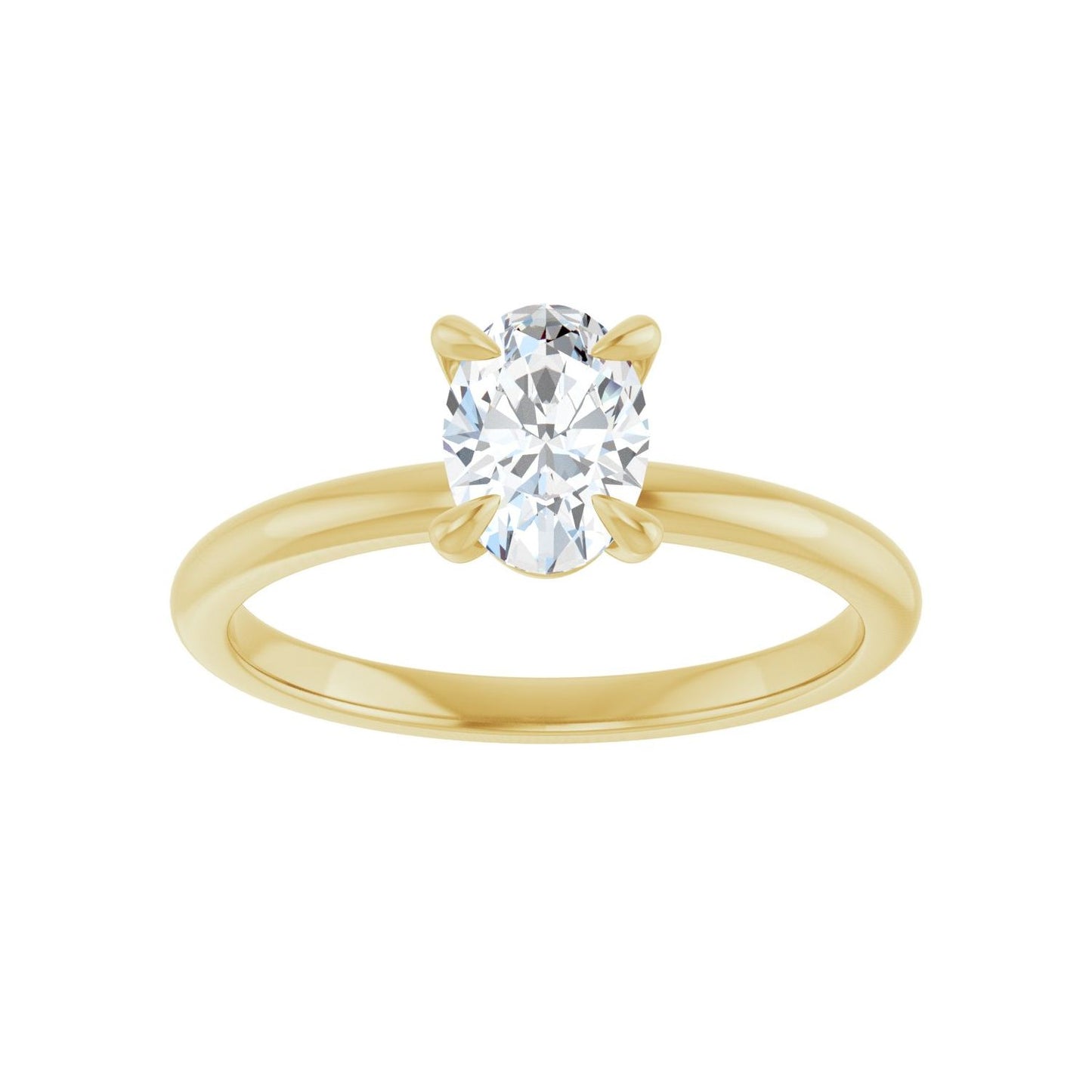 Oval Solitaire Engagement Ring | Metal Type=14K Yellow Gold | Center Stone Size=1 CT | Image 3