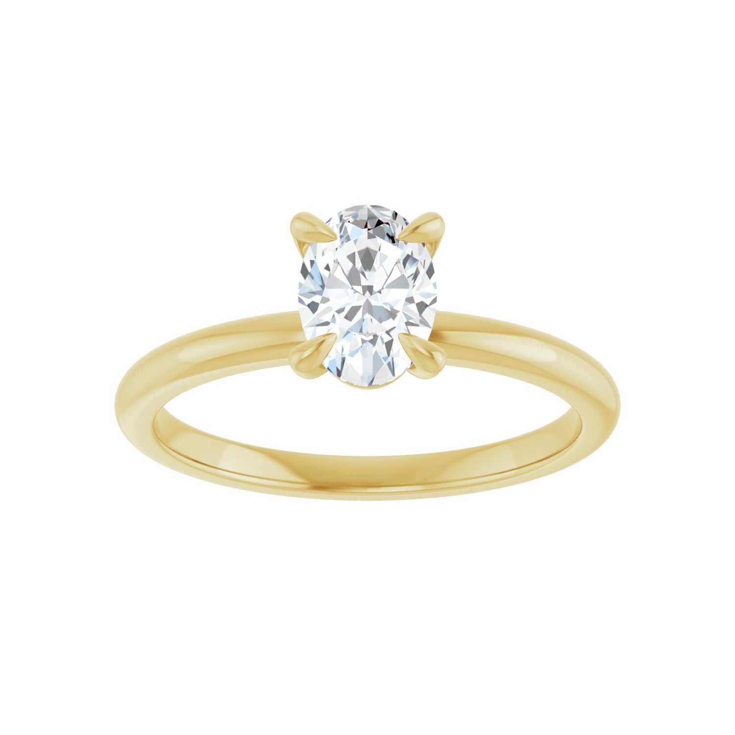 Oval Solitaire Engagement Ring | Metal Type=14K Yellow Gold | Center Stone Size=1 CT | Image 3