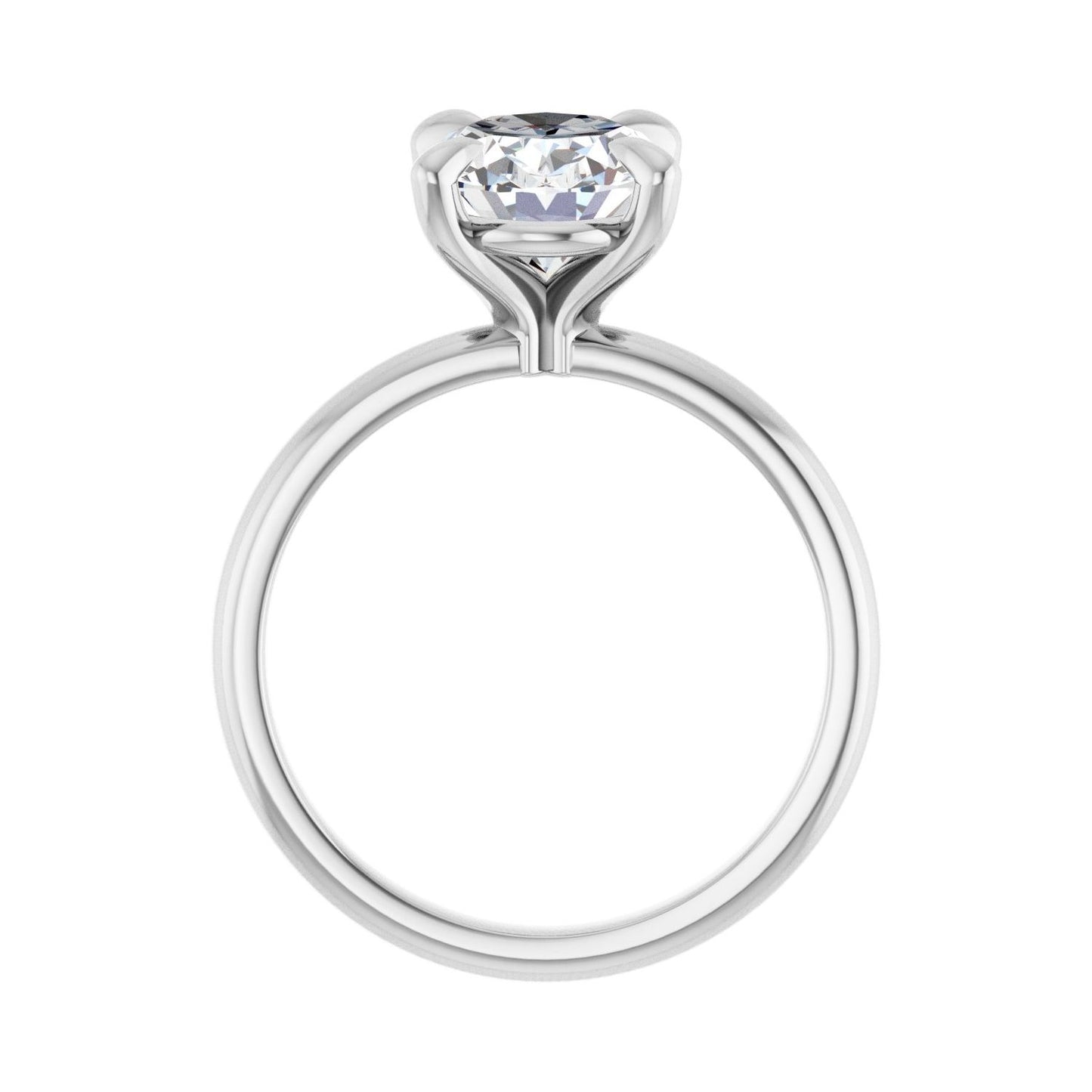 Oval Solitaire Engagement Ring | Metal Type=14K White Gold | Center Stone Size=2.5 CT | Image 2