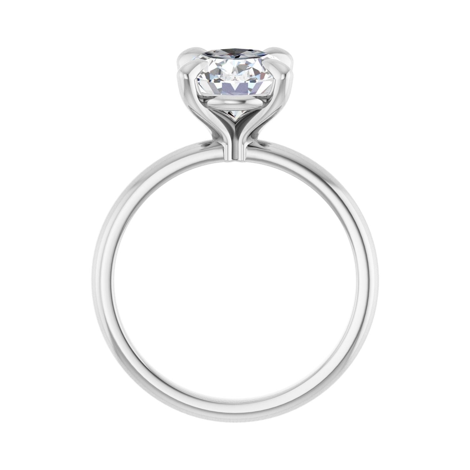 Oval Solitaire Engagement Ring | Metal Type=14K White Gold | Center Stone Size=2.5 CT | Image 2