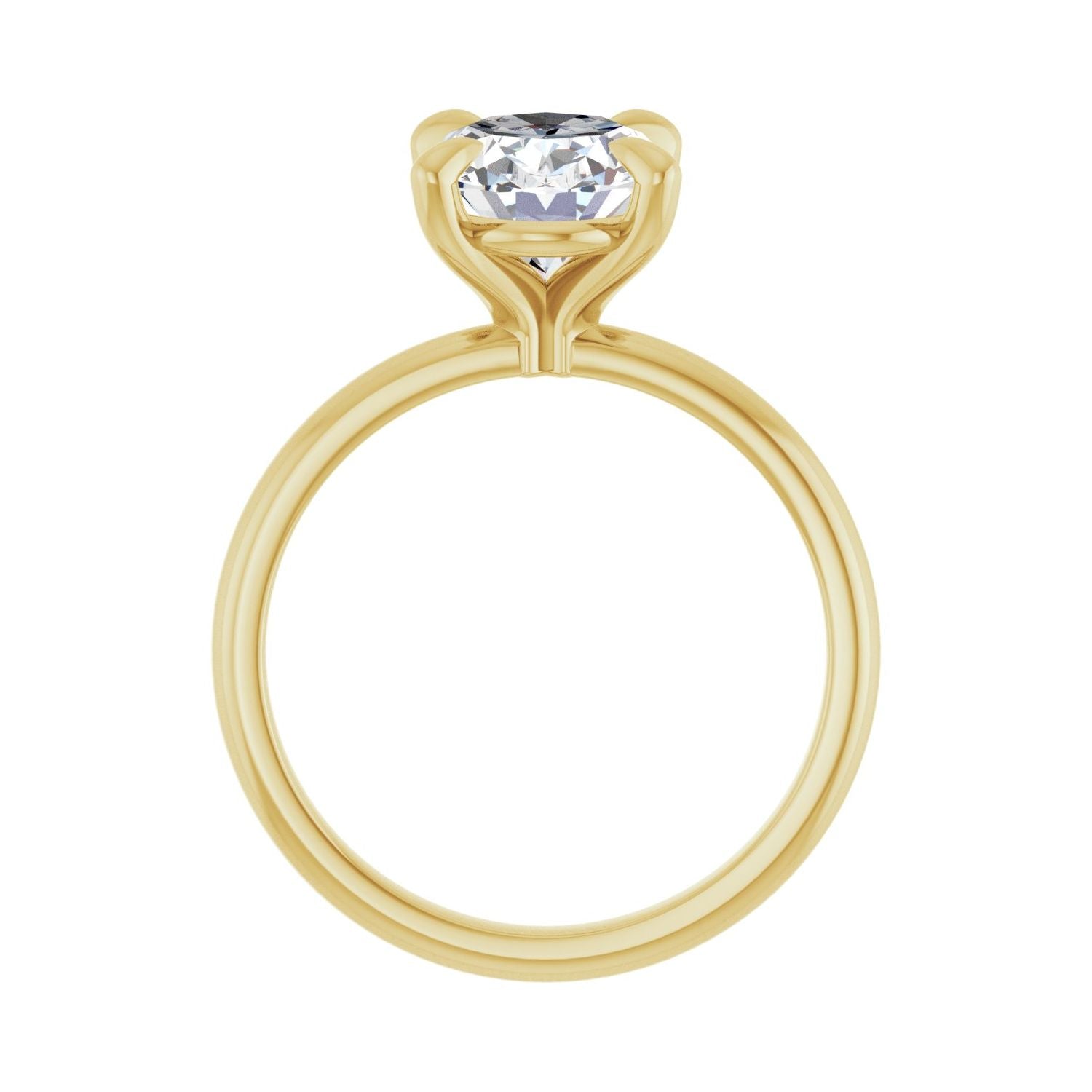 Oval Solitaire Engagement Ring | Metal Type=14K Yellow Gold | Center Stone Size=2.5 CT | Image 2