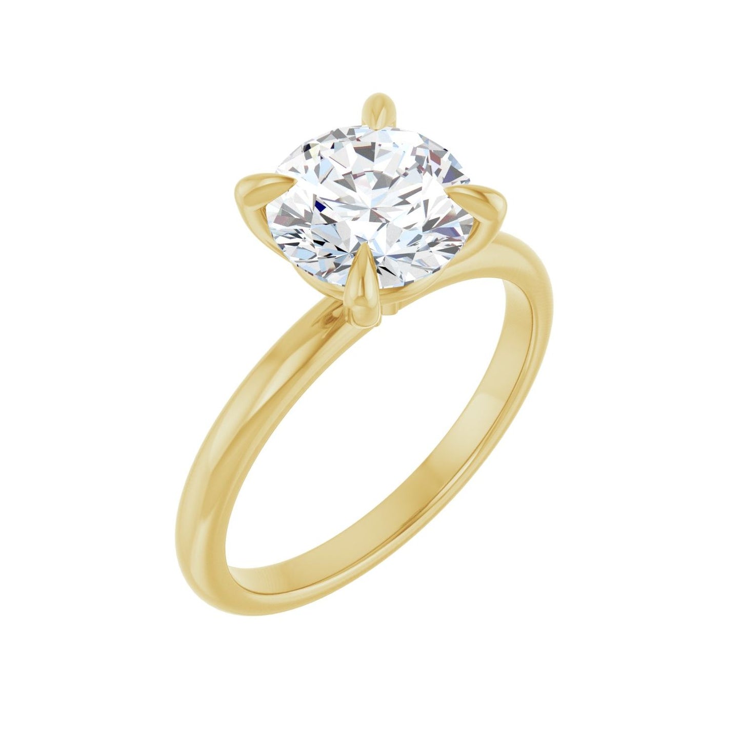Round Solitaire Engagement Ring | Metal Type=14K Yellow Gold | Center Stone Size=2 CT | Image 1
