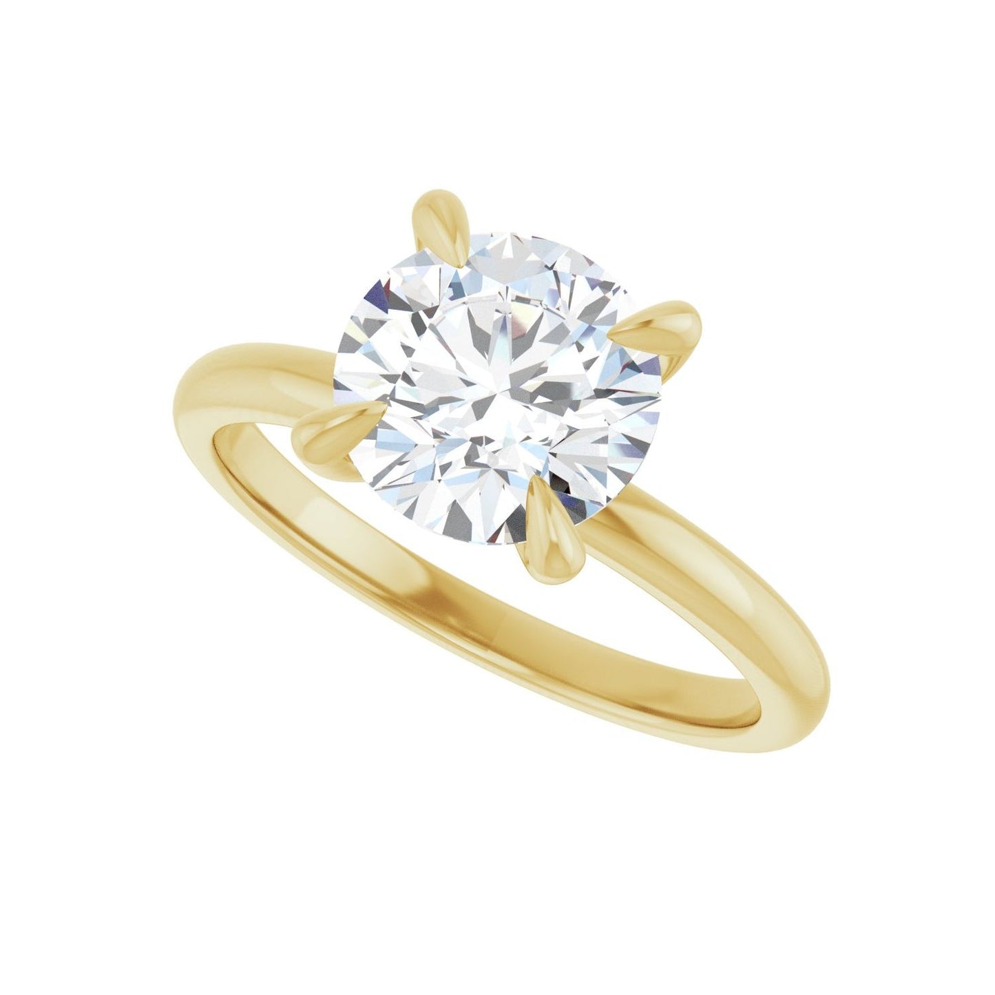 Round Solitaire Engagement Ring | Metal Type=14K Yellow Gold | Center Stone Size=2 CT | Image 5