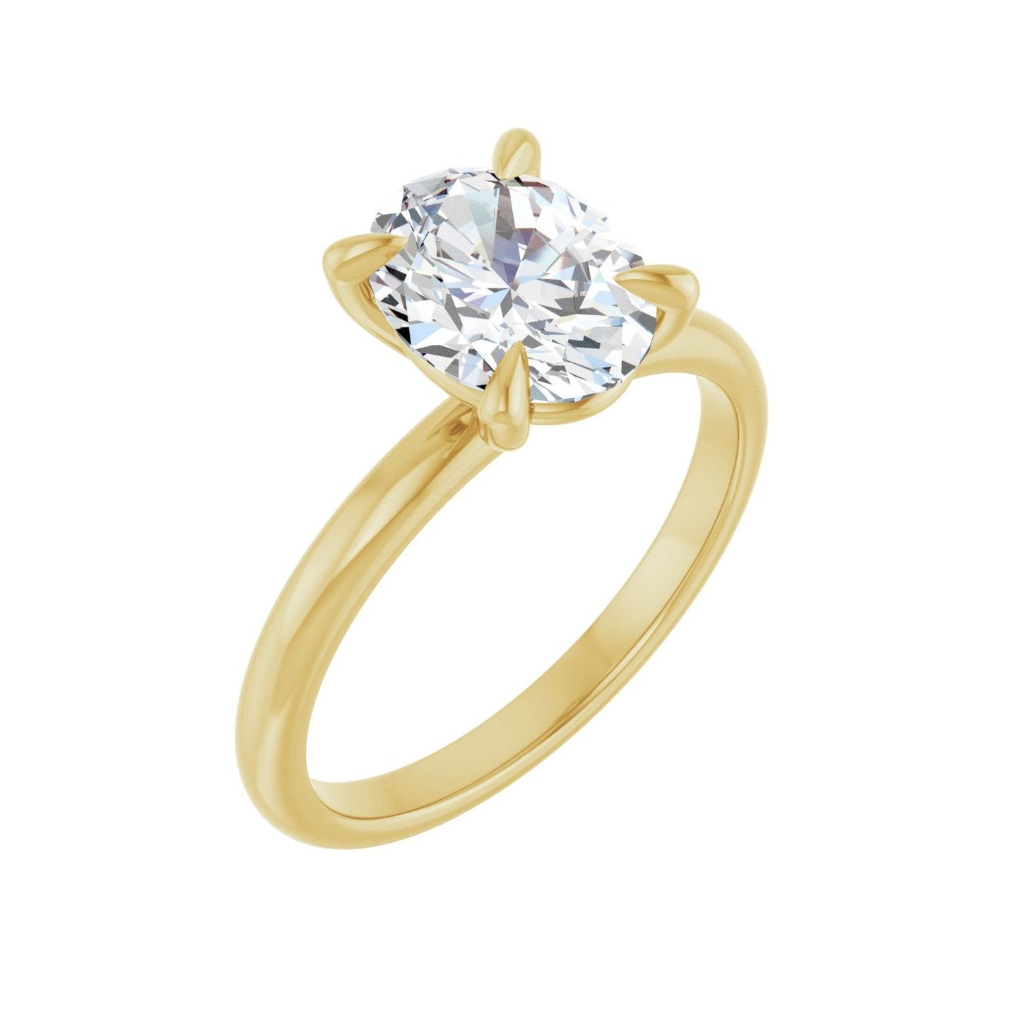 Oval Solitaire Engagement Ring | Metal Type=14K Yellow Gold | Center Stone Size=2 CT | Image 1