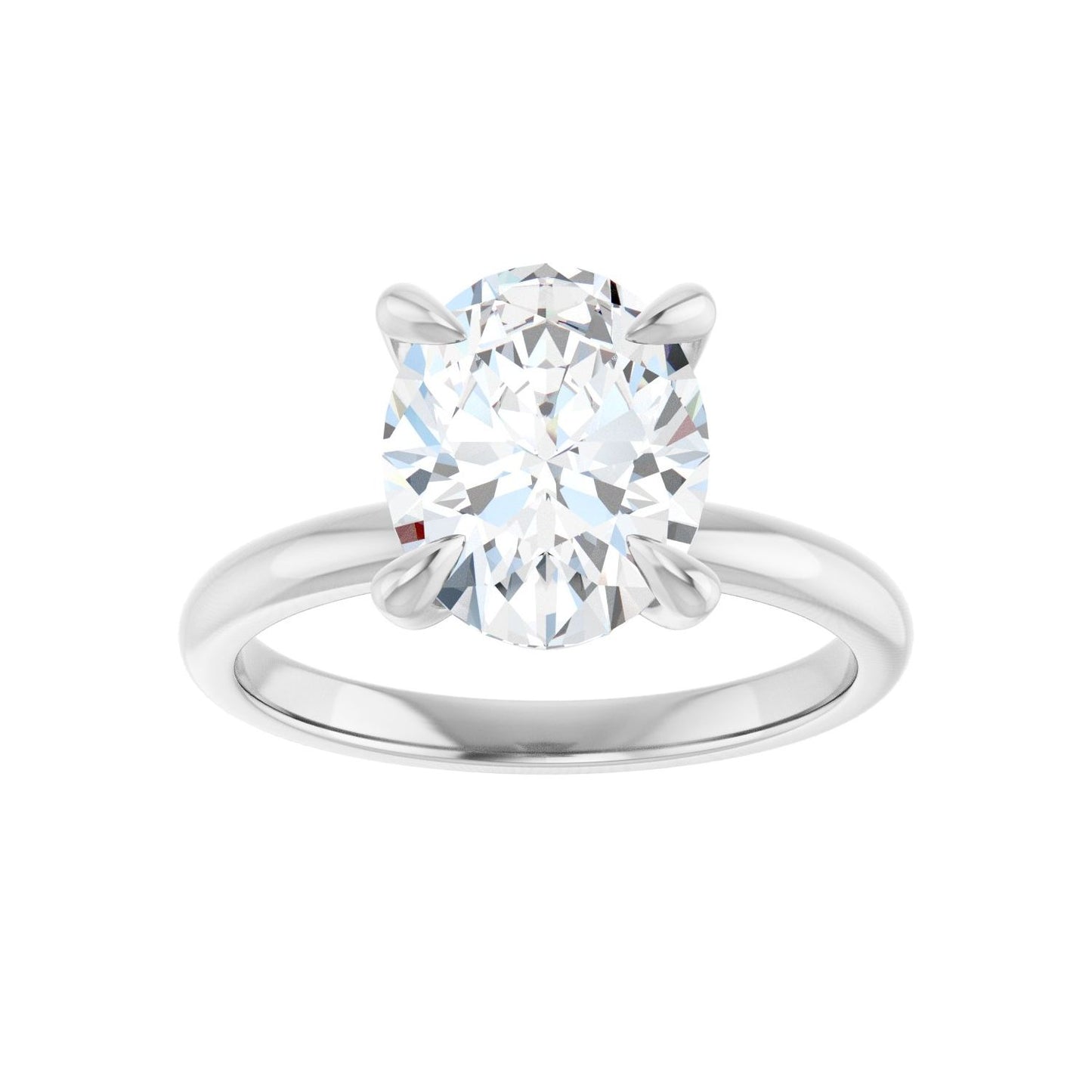 Oval Solitaire Engagement Ring | Metal Type=14K White Gold | Center Stone Size=2.5 CT | Image 3