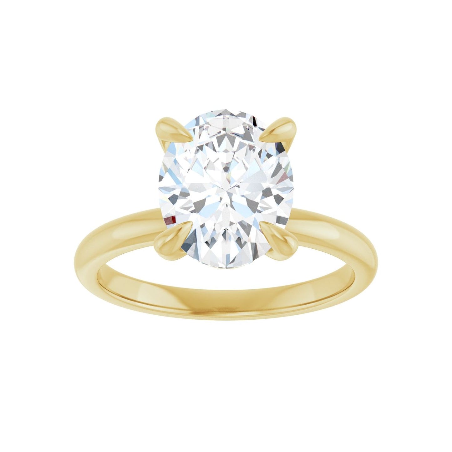 Oval Solitaire Engagement Ring | Metal Type=14K Yellow Gold | Center Stone Size=2.5 CT | Image 3