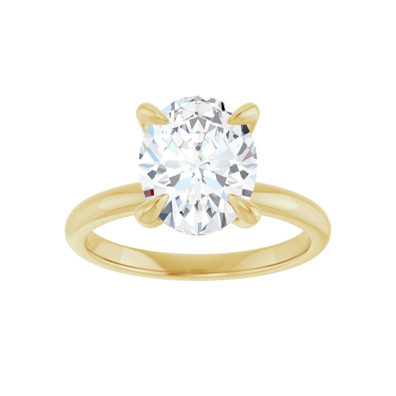 Oval Solitaire Engagement Ring | Metal Type=14K Yellow Gold | Center Stone Size=2.5 CT | Image 3