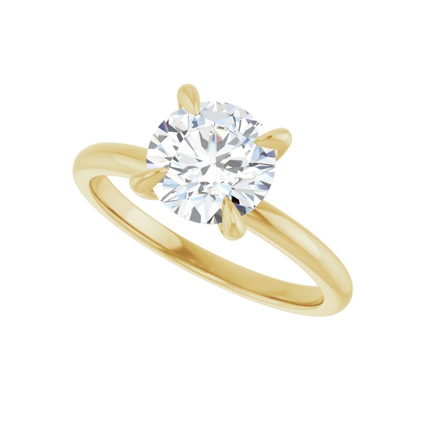 Round Solitaire Engagement Ring | Metal Type=14K Yellow Gold | Center Stone Size=1.5 CT | Image 5