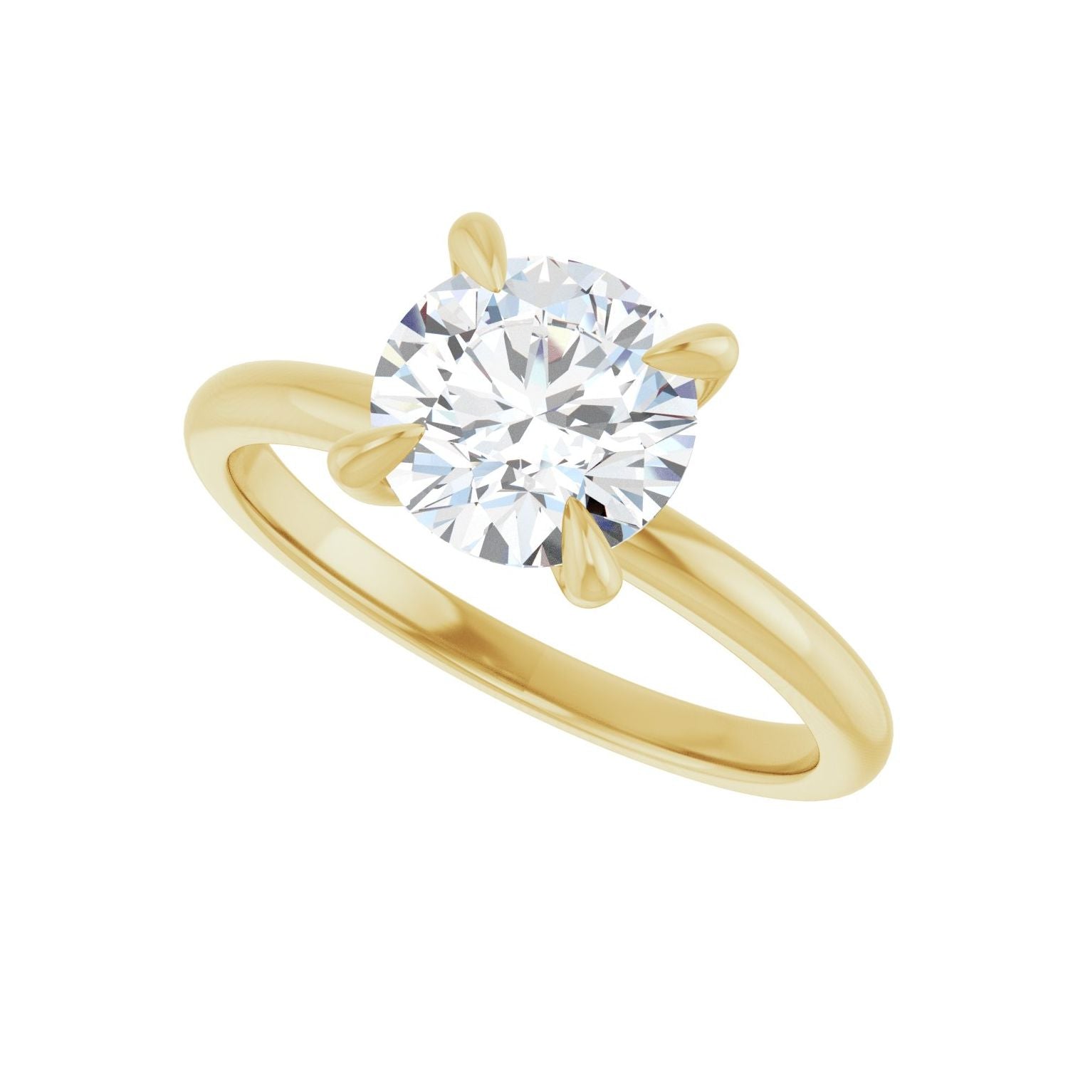 Round Solitaire Engagement Ring | Metal Type=14K Yellow Gold | Center Stone Size=1.5 CT | Image 5