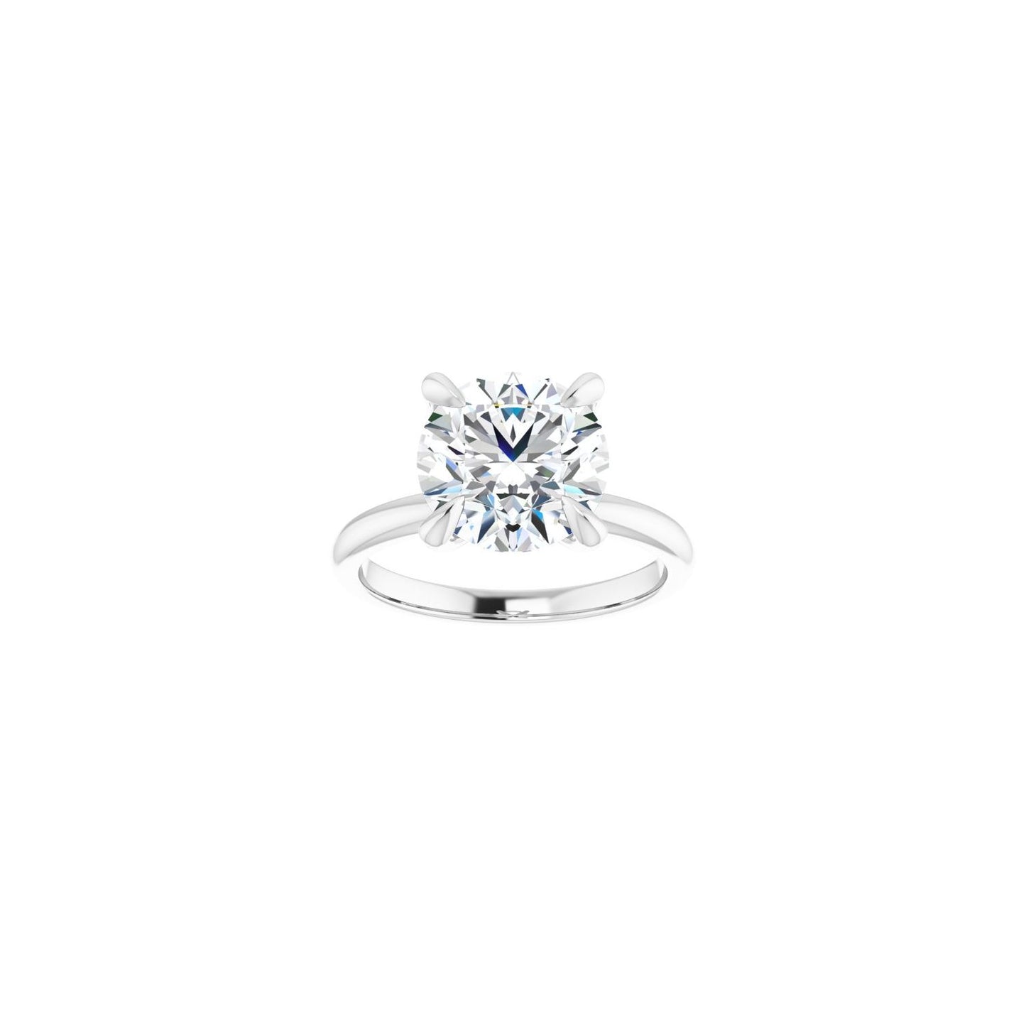 Round Solitaire Engagement Ring | Metal Type=14K White Gold | Center Stone Size=3 CT | Image 3