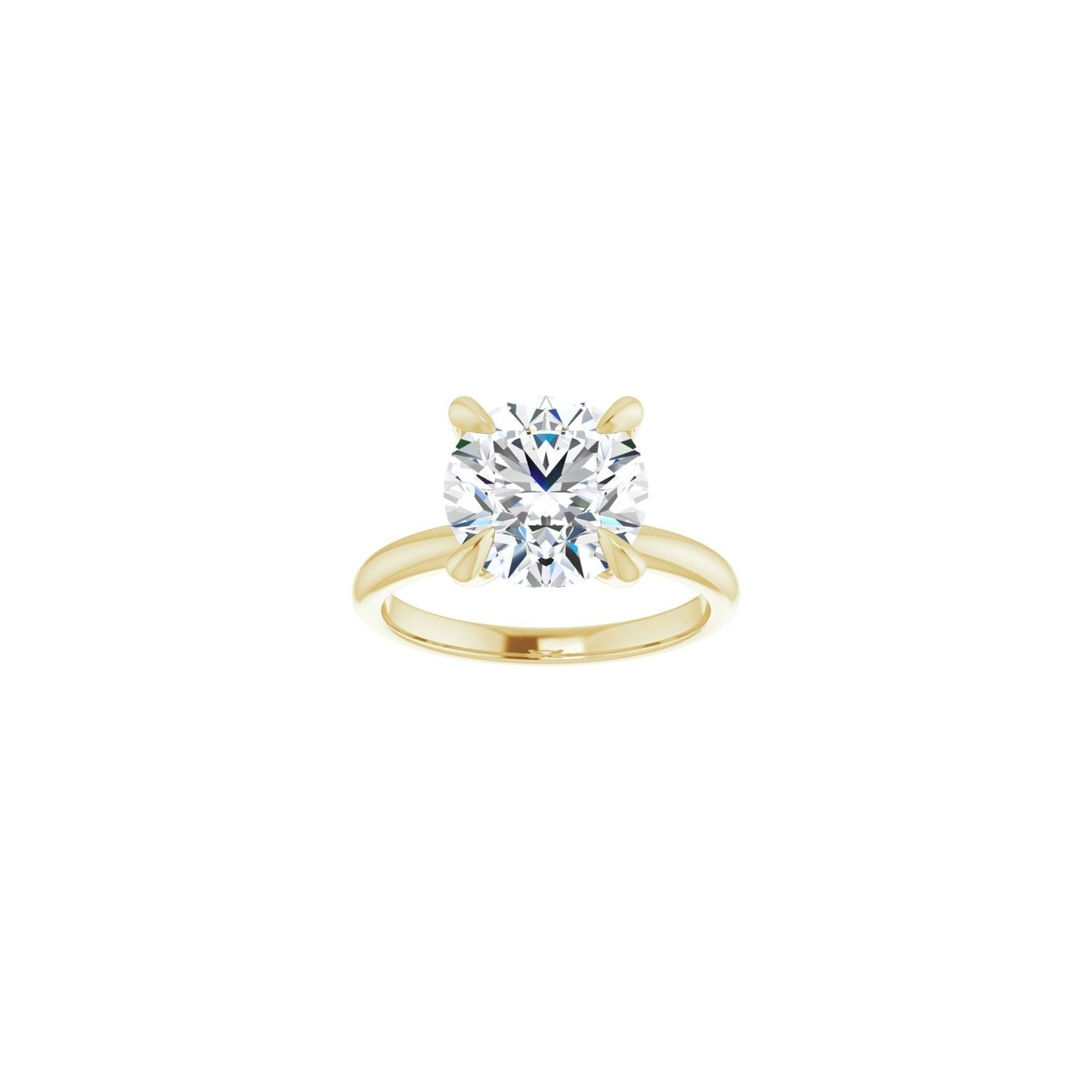 Round Solitaire Engagement Ring | Metal Type=14K Yellow Gold | Center Stone Size=3 CT | Image 3