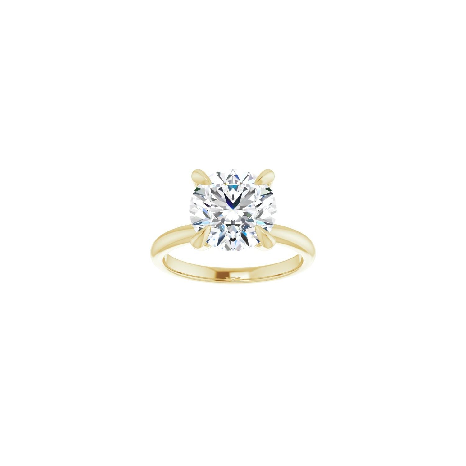 Round Solitaire Engagement Ring | Metal Type=14K Yellow Gold | Center Stone Size=3 CT | Image 3