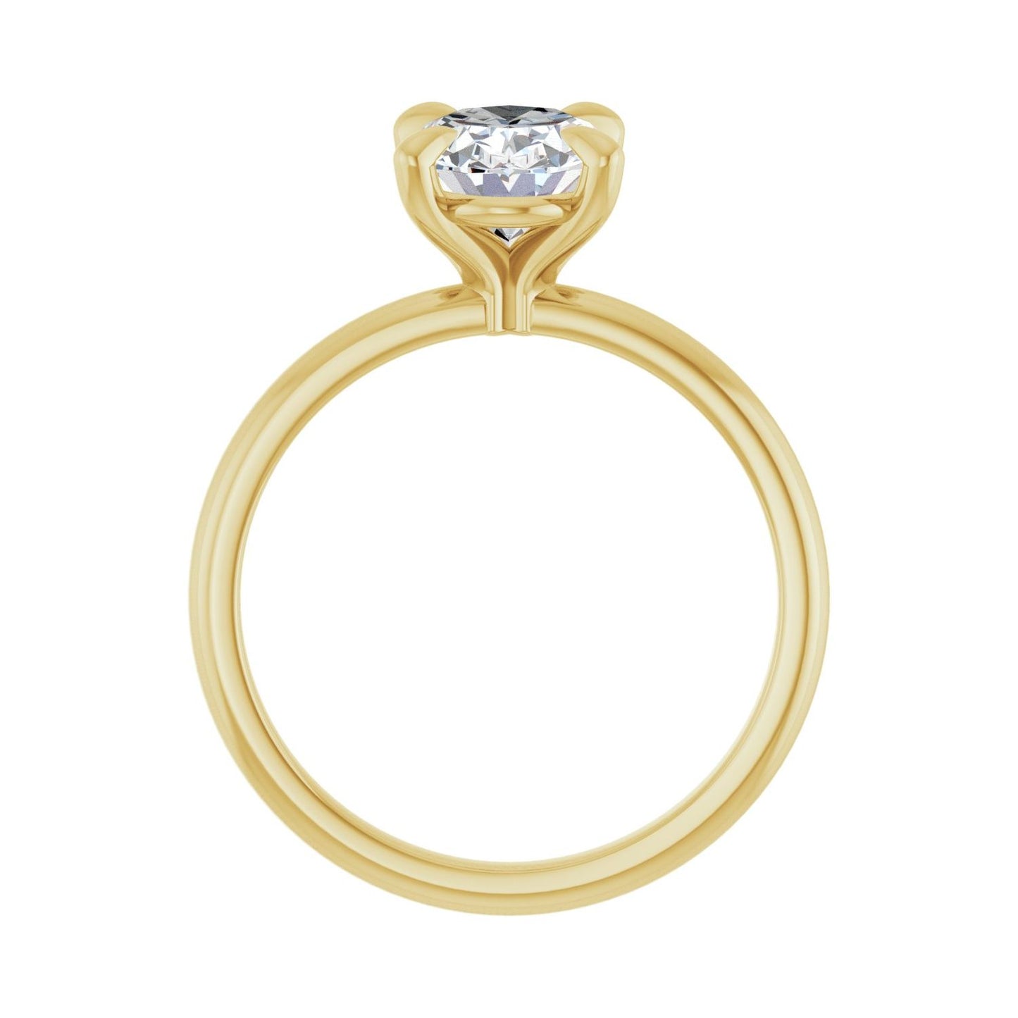 Oval Solitaire Engagement Ring | Metal Type=14K Yellow Gold | Center Stone Size=2 CT | Image 2