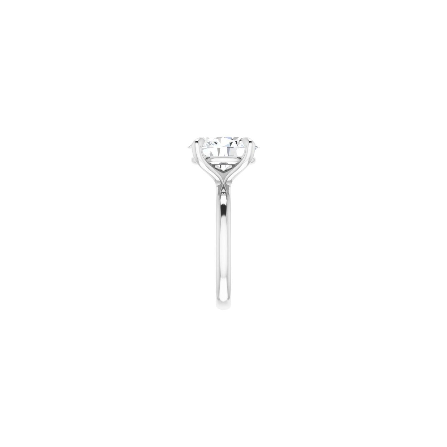 Oval Solitaire Engagement Ring | Metal Type=14K White Gold | Center Stone Size=3 CT | Image 4