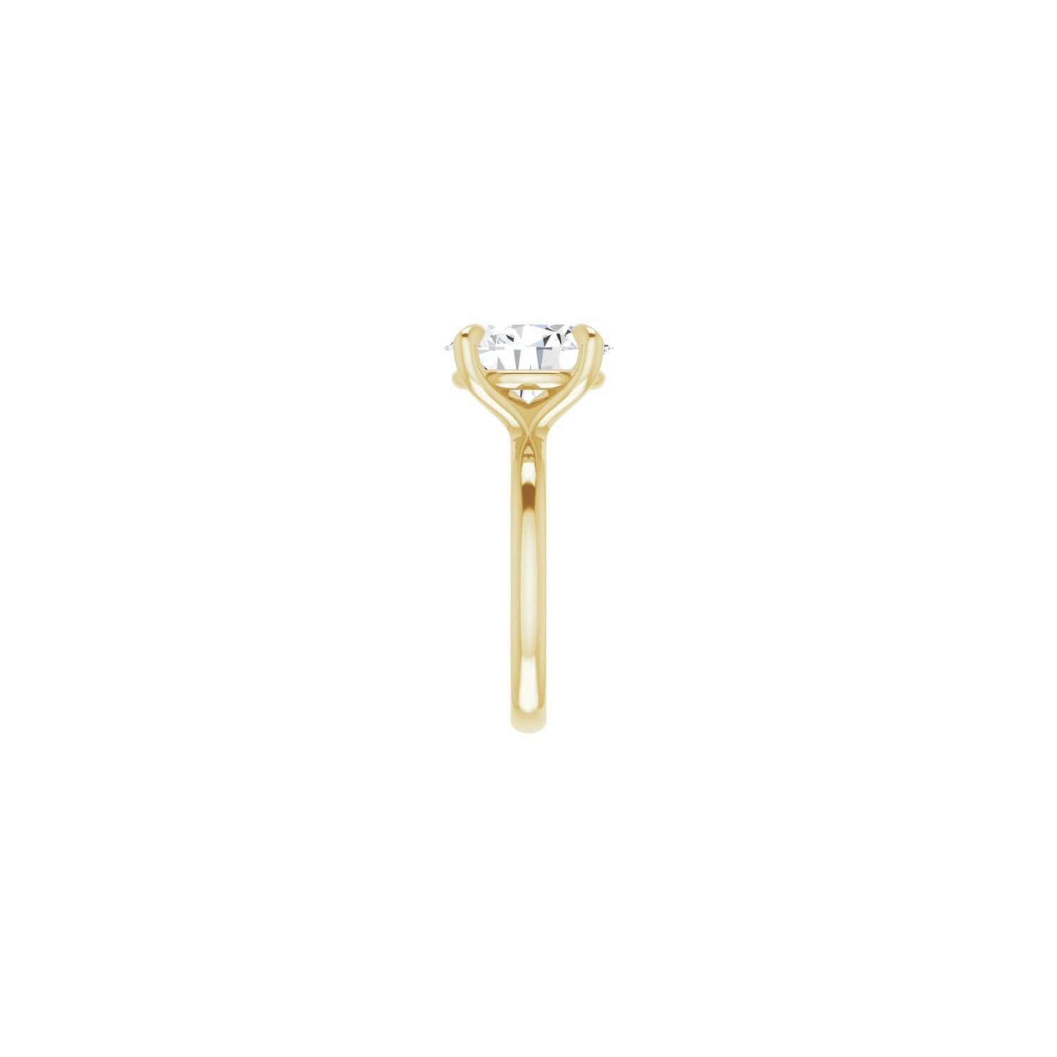 Oval Solitaire Engagement Ring | Metal Type=14K Yellow Gold | Center Stone Size=3 CT | Image 4