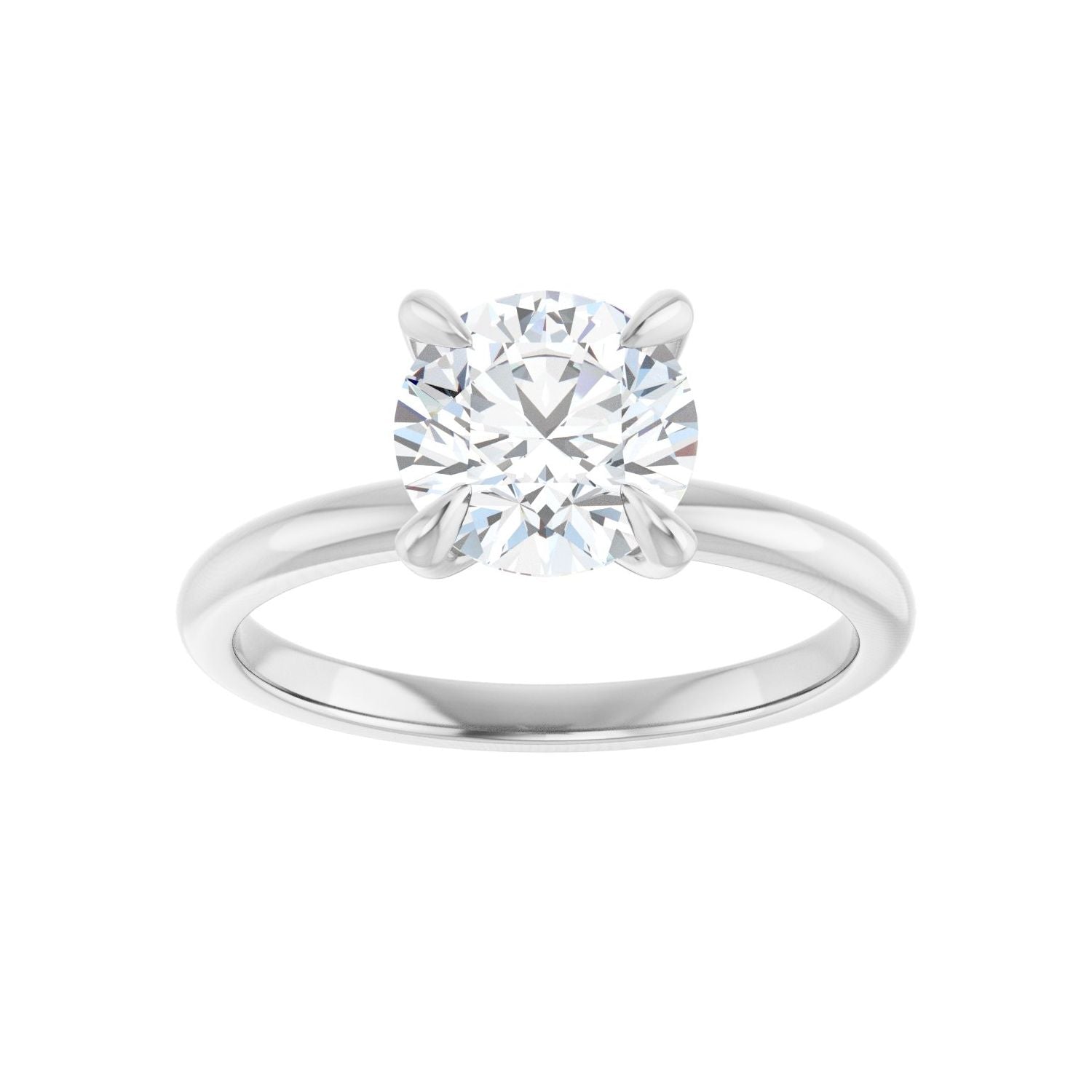 Round Solitaire Engagement Ring | Metal Type=14K White Gold | Center Stone Size=1.5 CT | Image 3