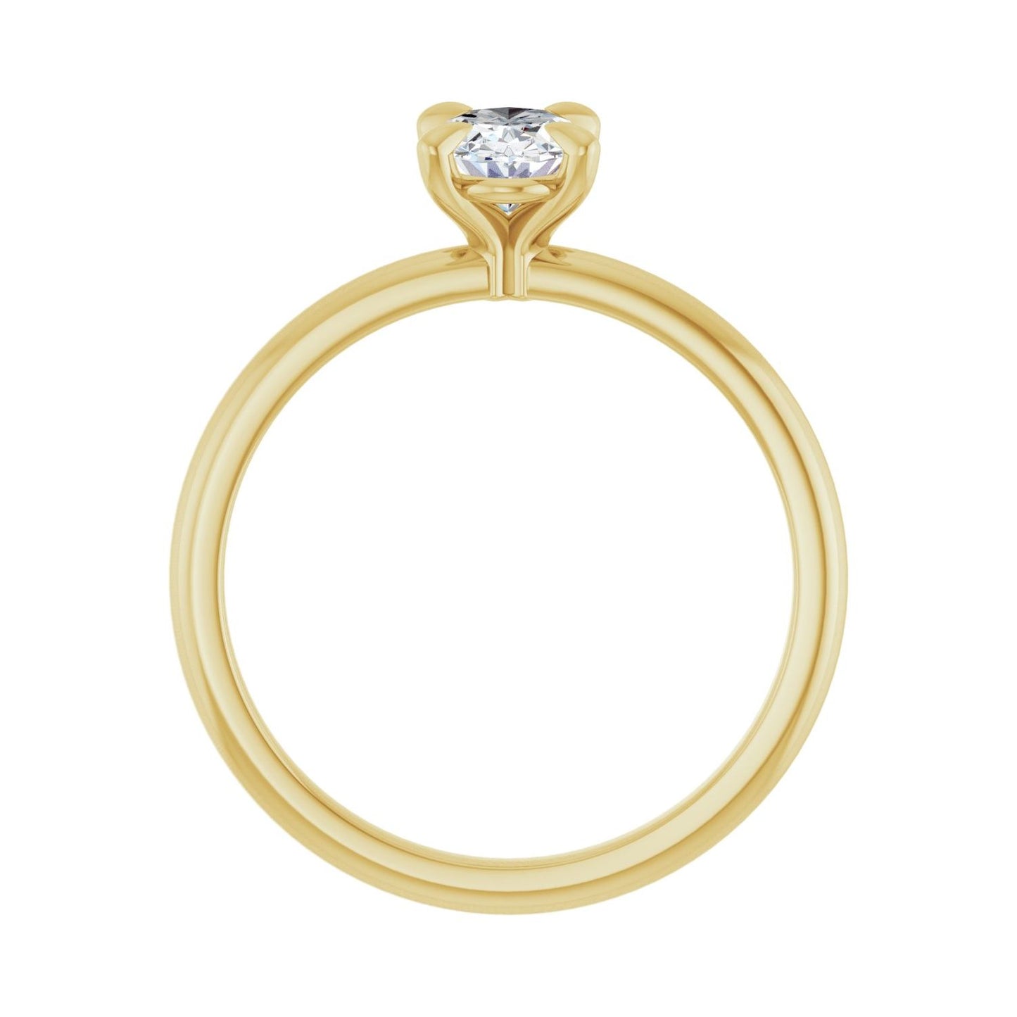Oval Solitaire Engagement Ring | Metal Type=14K Yellow Gold | Center Stone Size=1 CT | Image 2