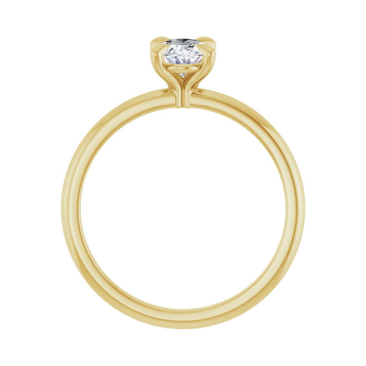 Oval Solitaire Engagement Ring | Metal Type=14K Yellow Gold | Center Stone Size=1 CT | Image 2