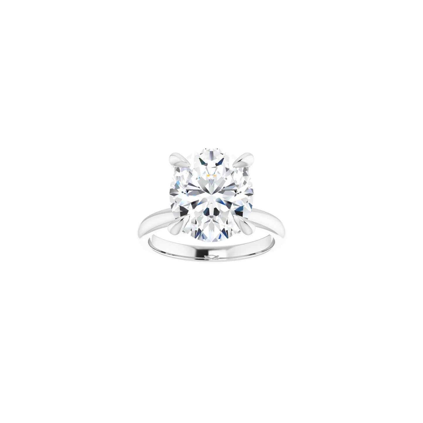 Oval Solitaire Engagement Ring | Metal Type=14K White Gold | Center Stone Size=3 CT | Image 3