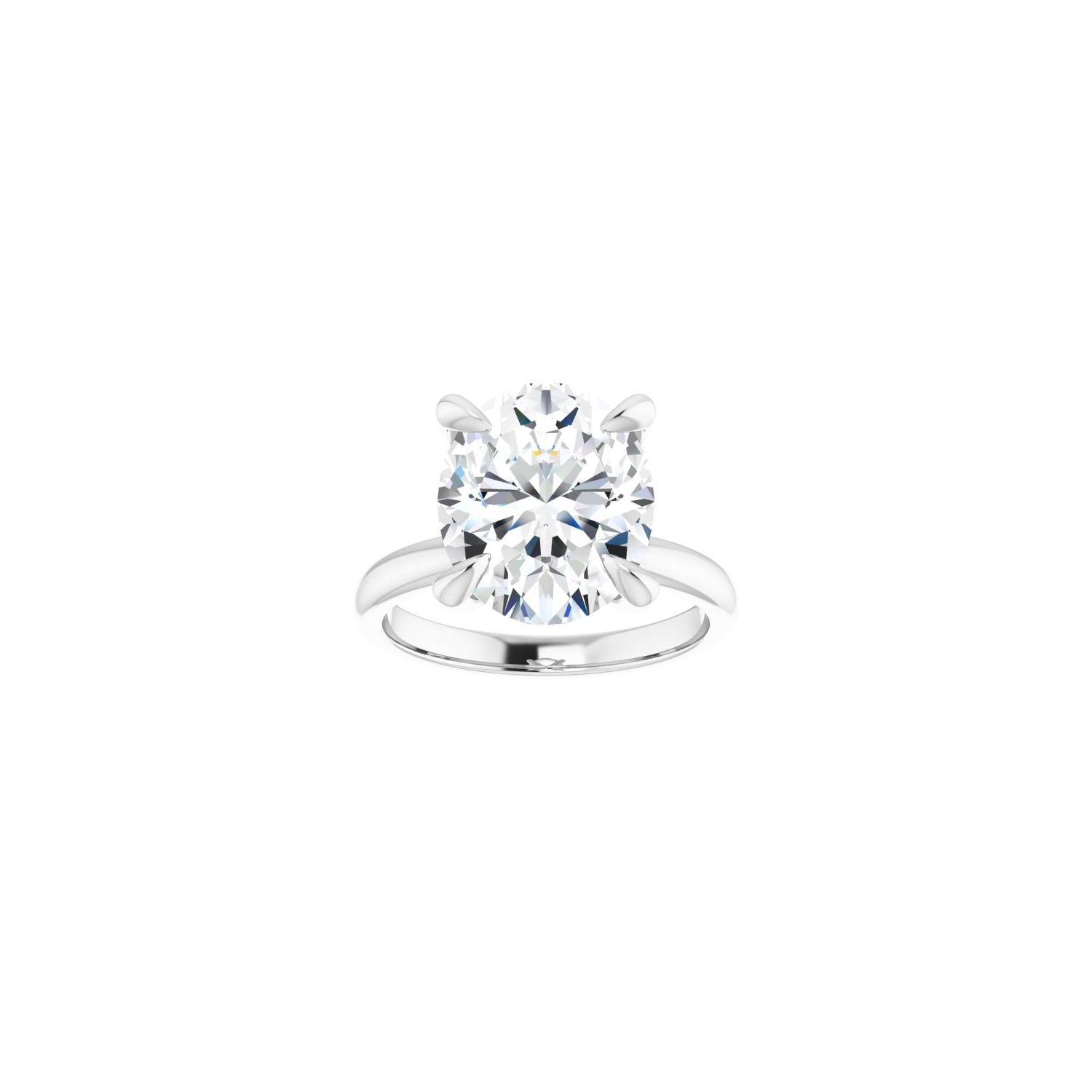 Oval Solitaire Engagement Ring | Metal Type=14K White Gold | Center Stone Size=3 CT | Image 3