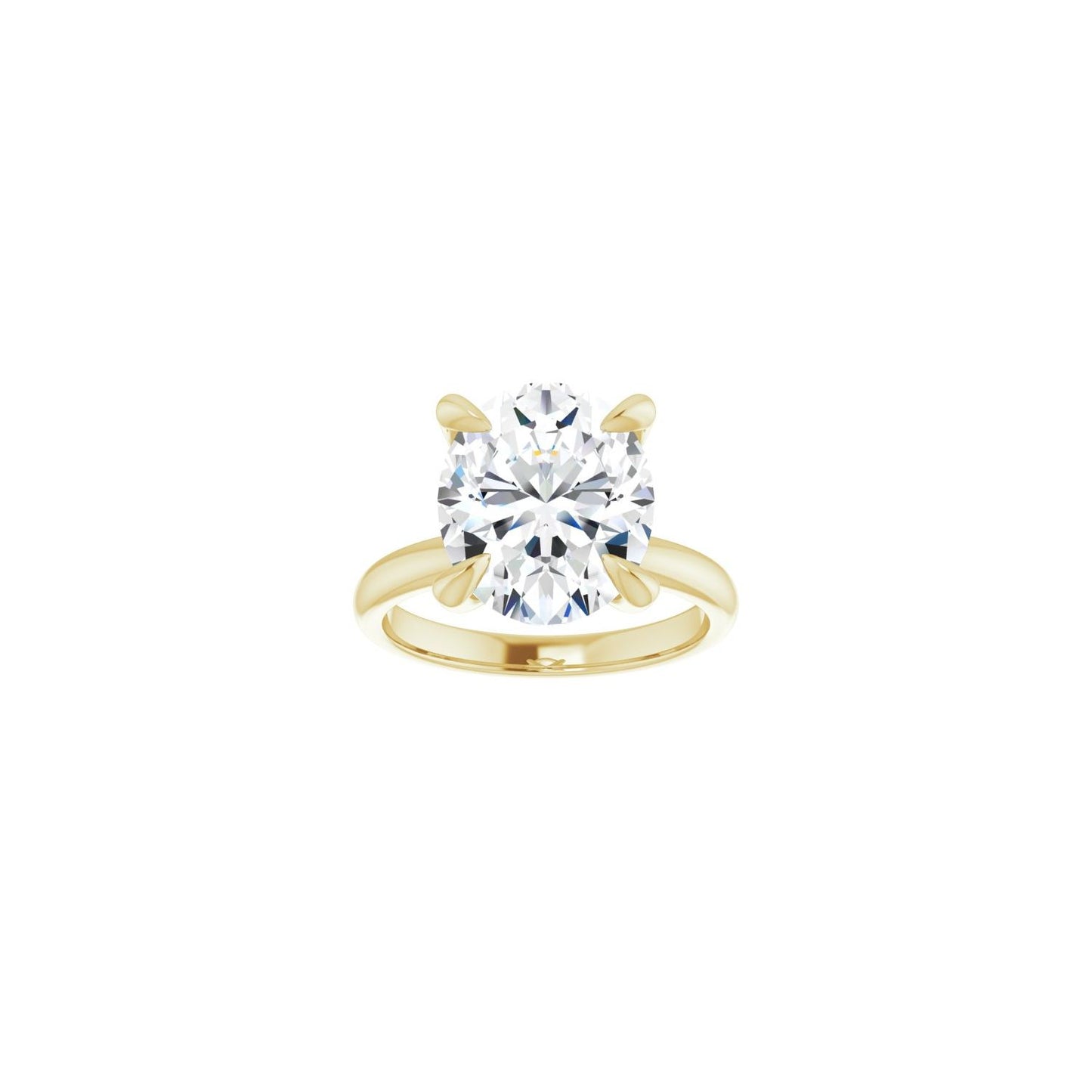 Oval Solitaire Engagement Ring | Metal Type=14K Yellow Gold | Center Stone Size=3 CT | Image 3