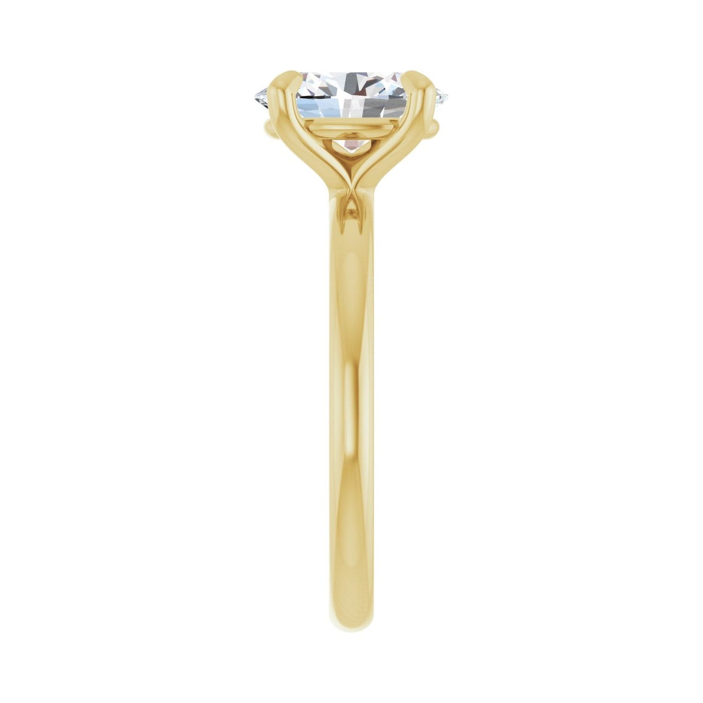 Oval Solitaire Engagement Ring | Metal Type=14K Yellow Gold | Center Stone Size=2 CT | Image 4