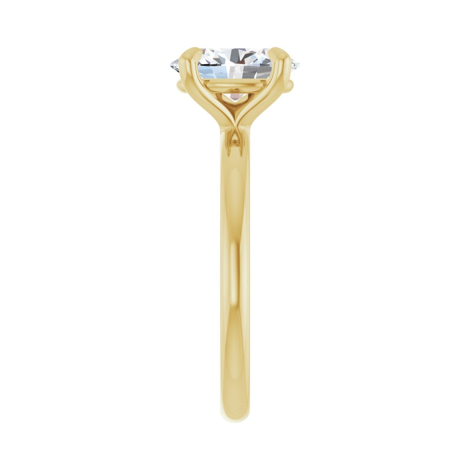 Oval Solitaire Engagement Ring | Metal Type=14K Yellow Gold | Center Stone Size=2 CT | Image 4