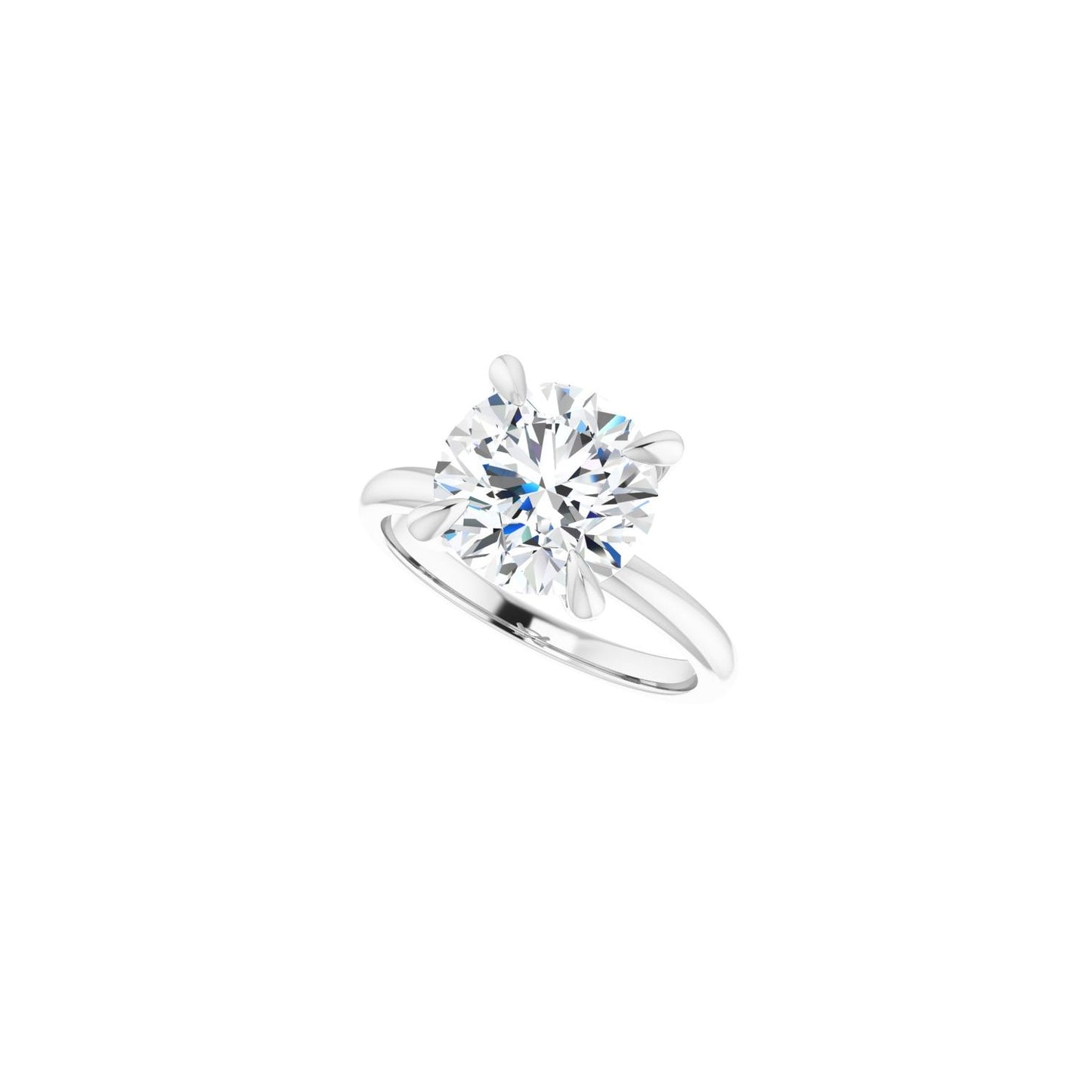 Round Solitaire Engagement Ring | Metal Type=14K White Gold | Center Stone Size=3 CT | Image 5