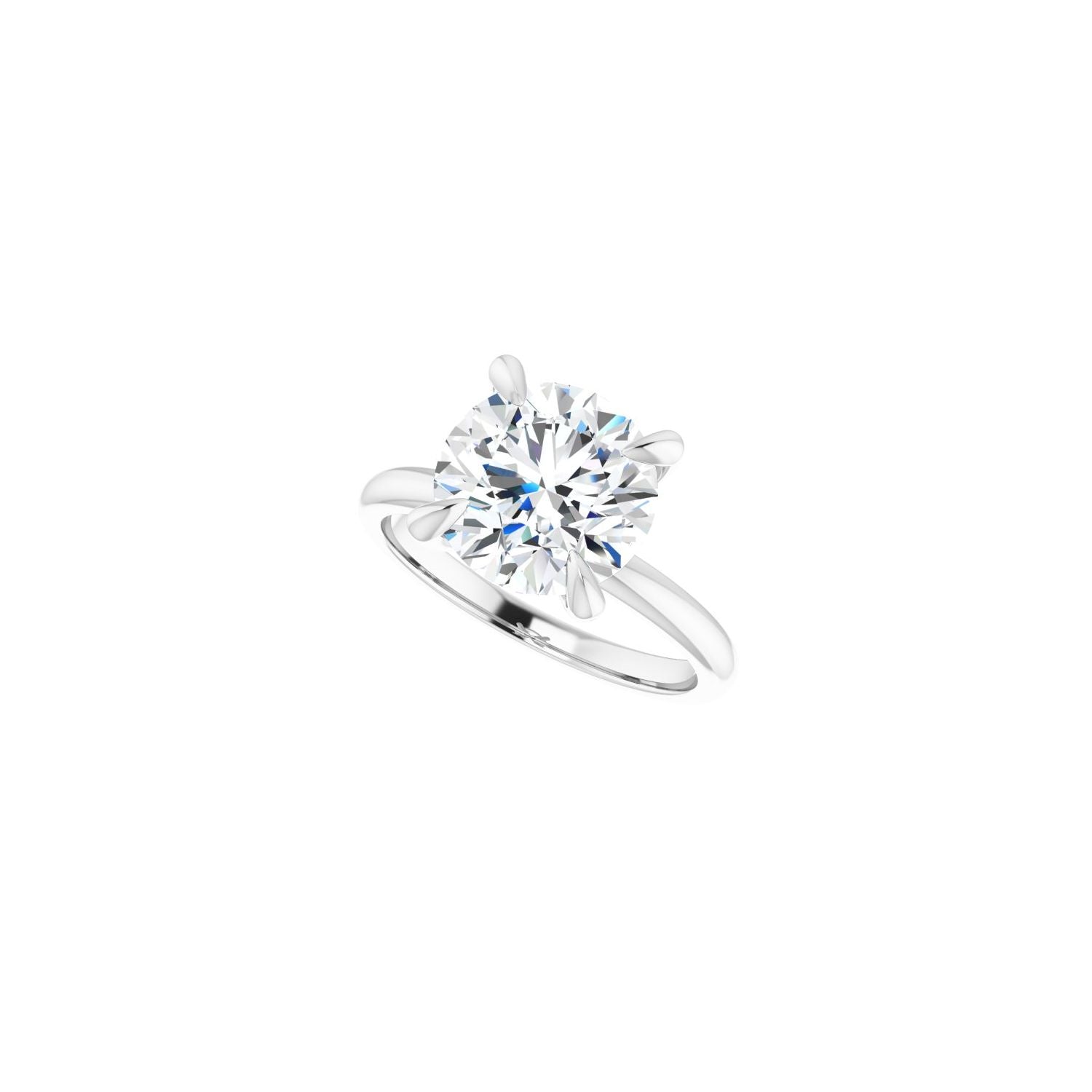 Round Solitaire Engagement Ring | Metal Type=14K White Gold | Center Stone Size=3 CT | Image 5