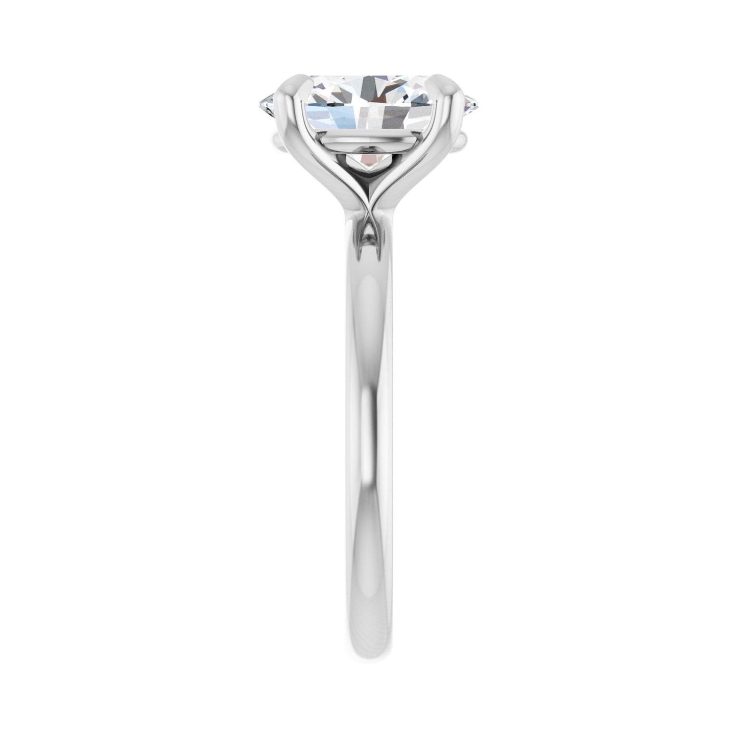 Oval Solitaire Engagement Ring | Metal Type=14K White Gold | Center Stone Size=2.5 CT | Image 4