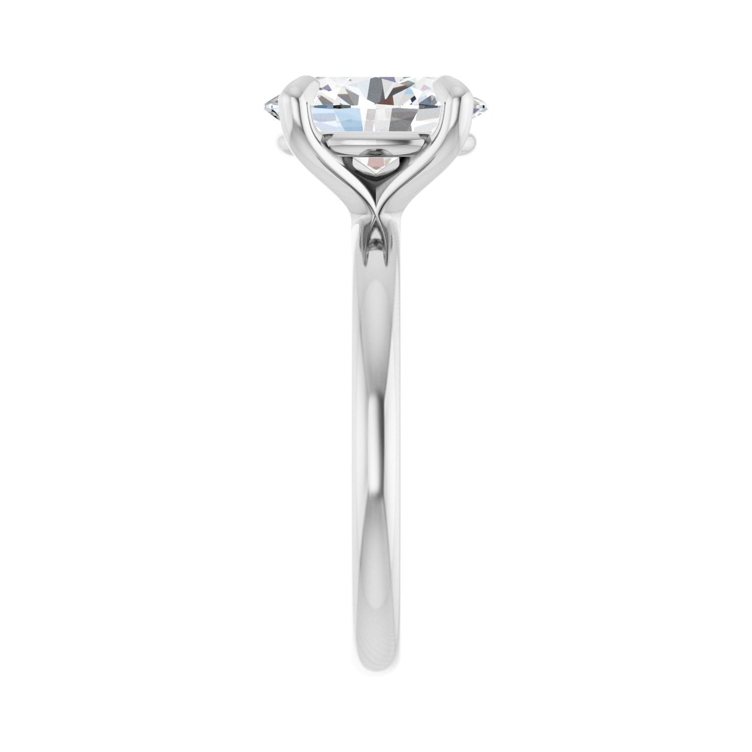 Oval Solitaire Engagement Ring | Metal Type=14K White Gold | Center Stone Size=2.5 CT | Image 4