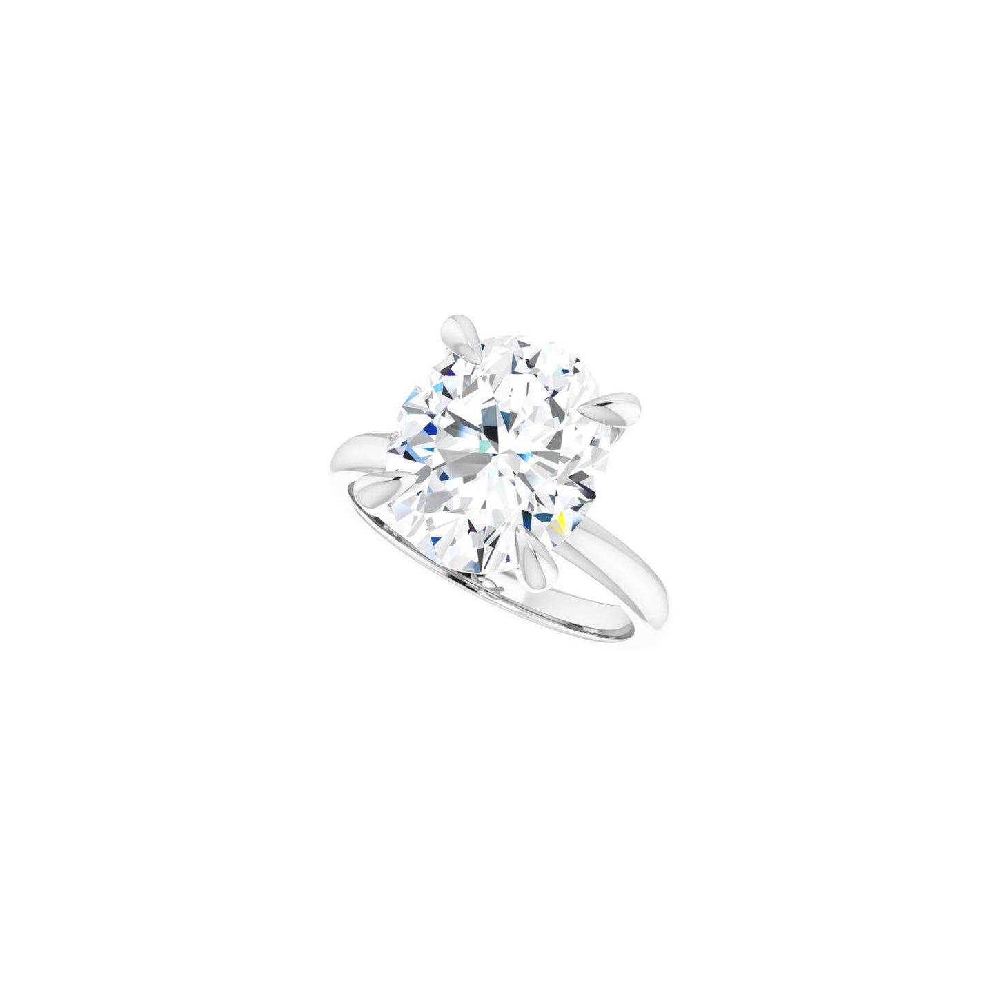 Oval Solitaire Engagement Ring | Metal Type=14K White Gold | Center Stone Size=3 CT | Image 5