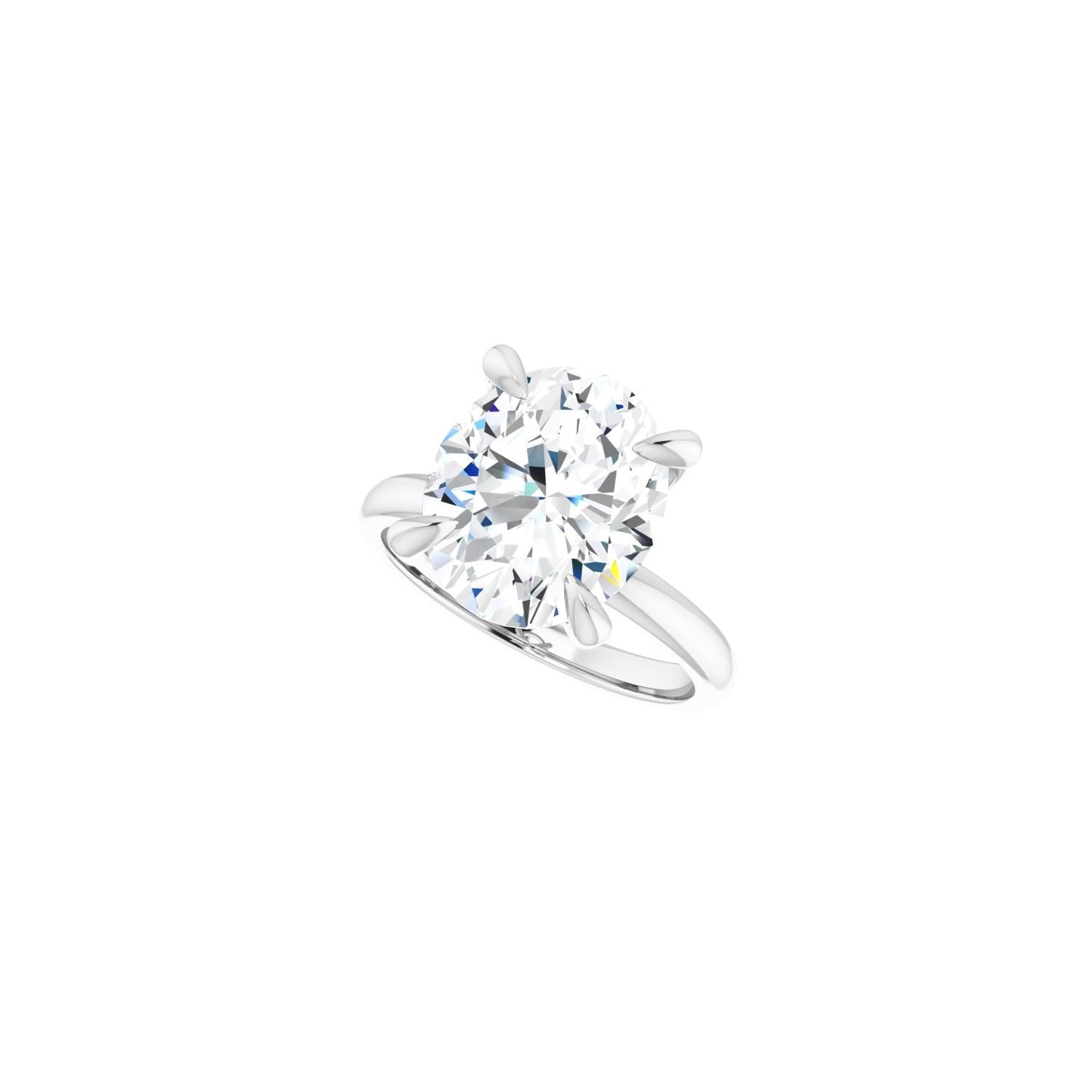 Oval Solitaire Engagement Ring | Metal Type=14K White Gold | Center Stone Size=3 CT | Image 5