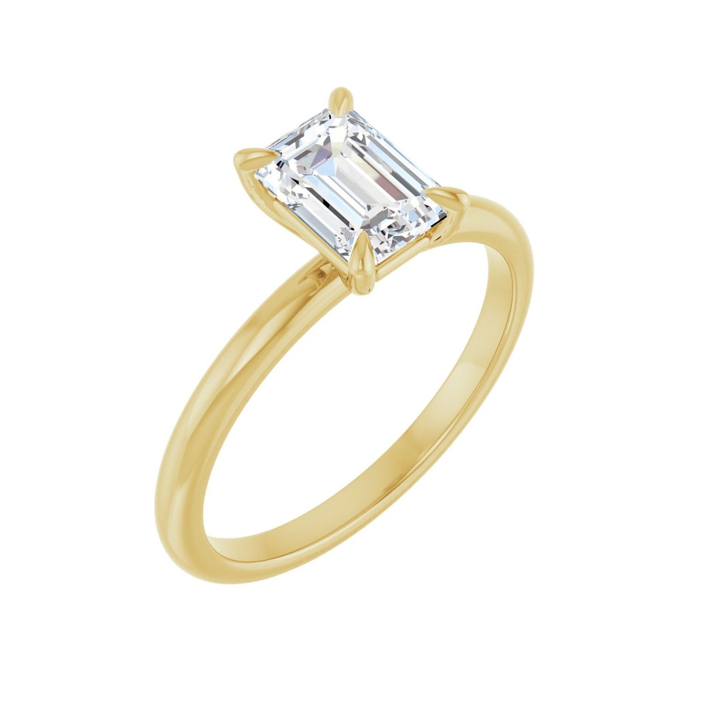 Emerald Solitaire Engagement Ring | Metal Type=14K Yellow Gold | Center Stone Size=1.5 CT | Image 1
