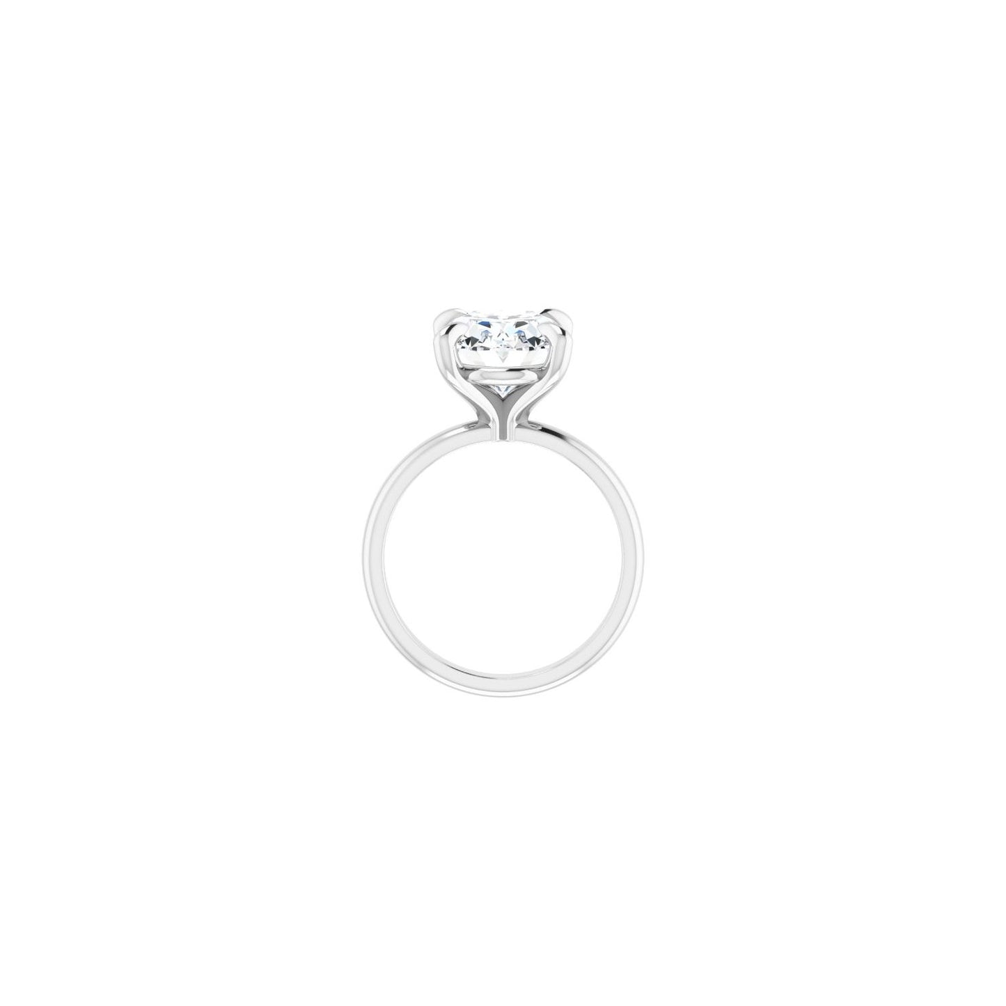 Oval Solitaire Engagement Ring | Metal Type=14K White Gold | Center Stone Size=3 CT | Image 2