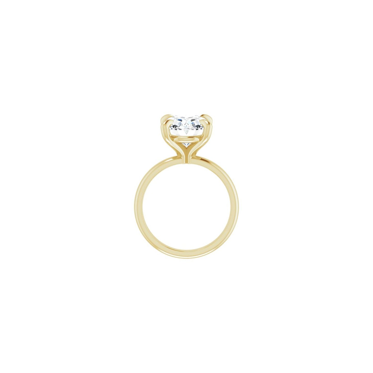 Oval Solitaire Engagement Ring | Metal Type=14K Yellow Gold | Center Stone Size=3 CT | Image 2
