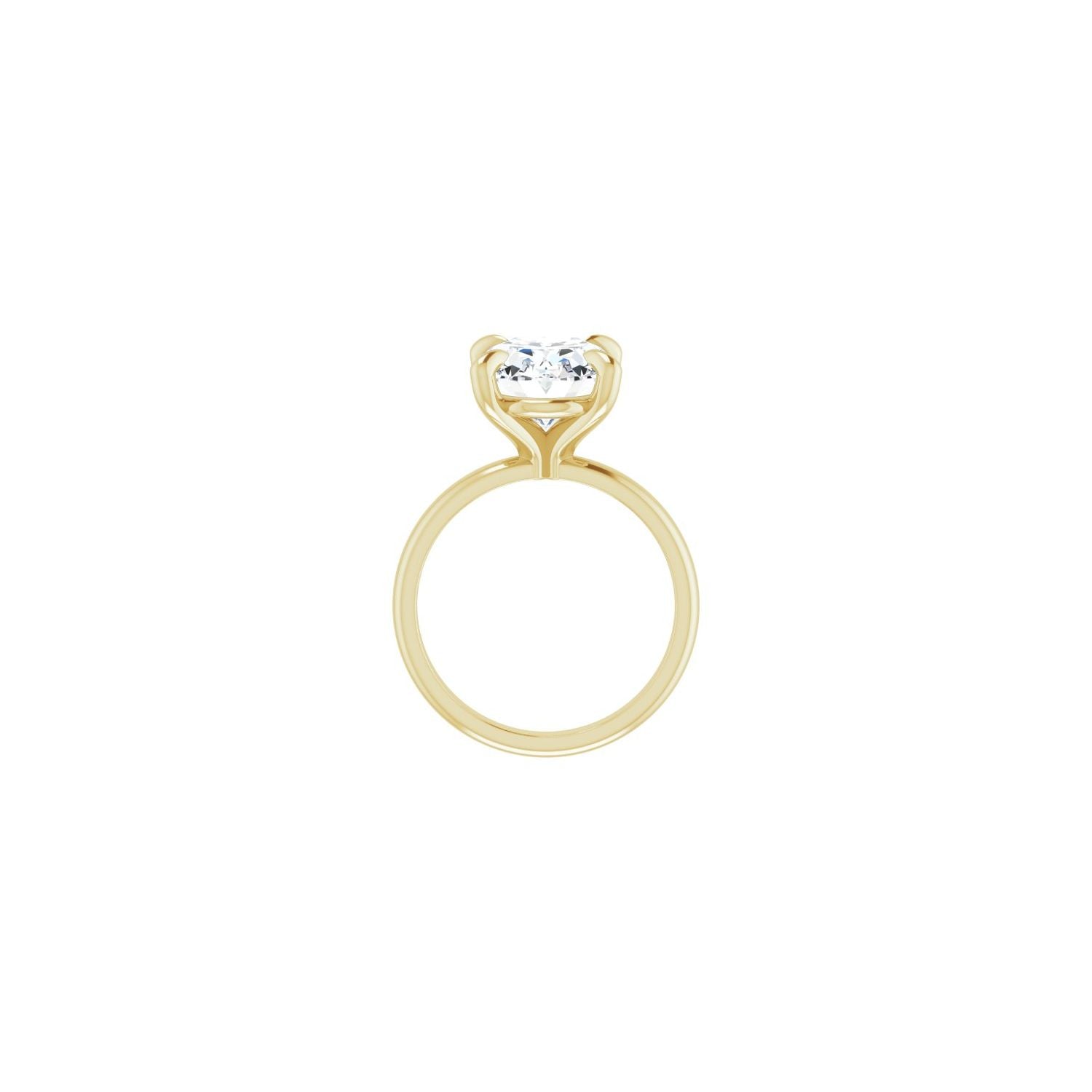 Oval Solitaire Engagement Ring | Metal Type=14K Yellow Gold | Center Stone Size=3 CT | Image 2