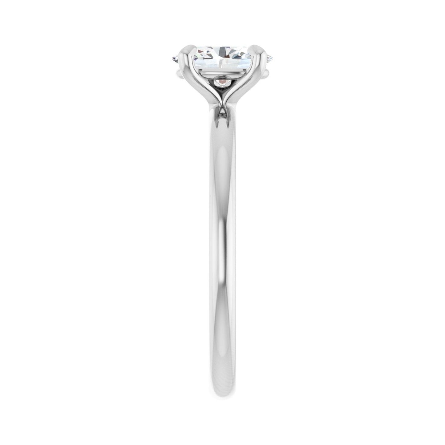 Oval Solitaire Engagement Ring | Metal Type=14K White Gold | Center Stone Size=1 CT | Image 4