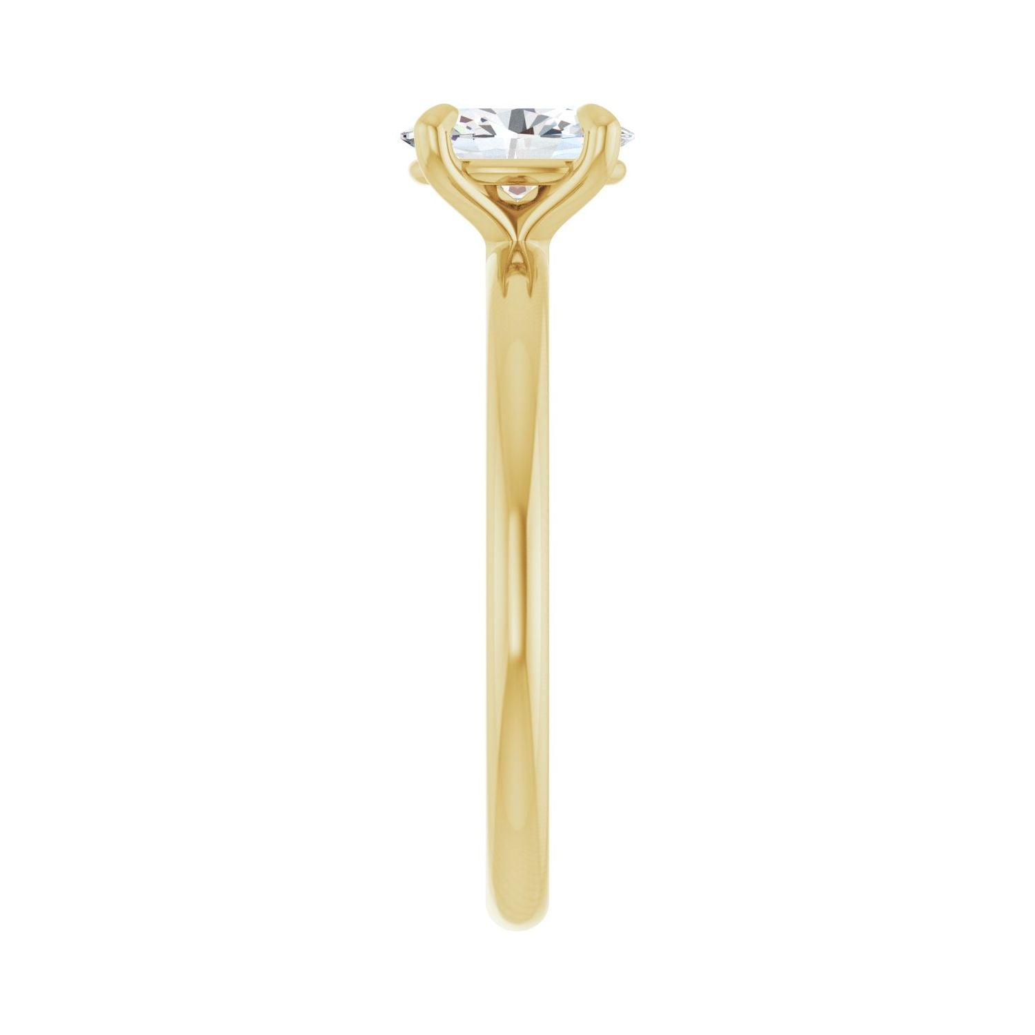 Oval Solitaire Engagement Ring | Metal Type=14K Yellow Gold | Center Stone Size=1 CT | Image 4