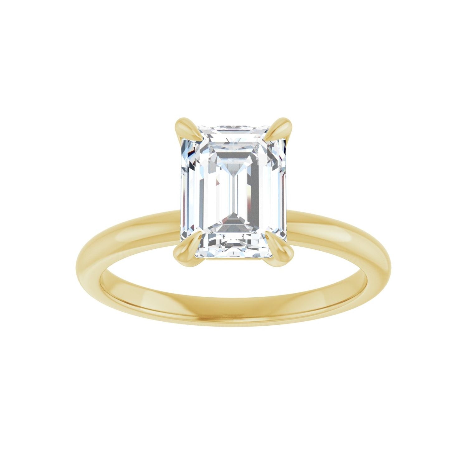 Emerald Solitaire Engagement Ring | Metal Type=14K Yellow Gold | Center Stone Size=2 CT | Image 3