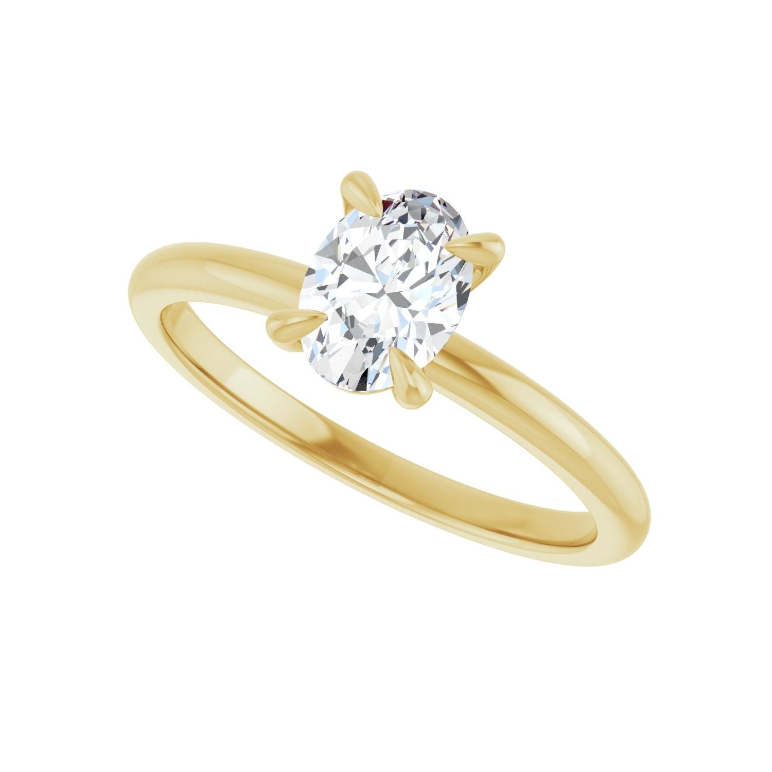 Oval Solitaire Engagement Ring | Metal Type=14K Yellow Gold | Center Stone Size=1 CT | Image 5