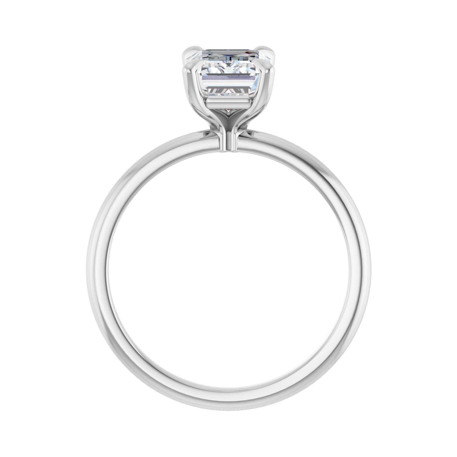 Emerald Solitaire Engagement Ring | Metal Type=14K White Gold | Center Stone Size=2 CT | Image 2