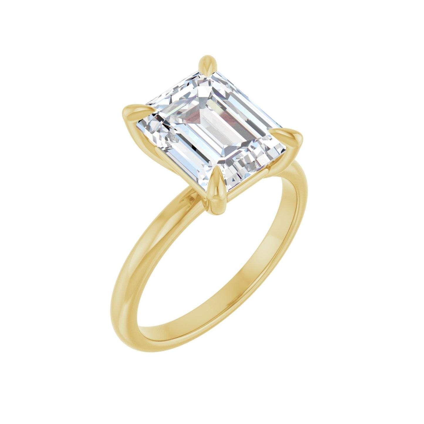 Emerald Solitaire Engagement Ring | Metal Type=14K Yellow Gold | Center Stone Size=3 CT | Image 1