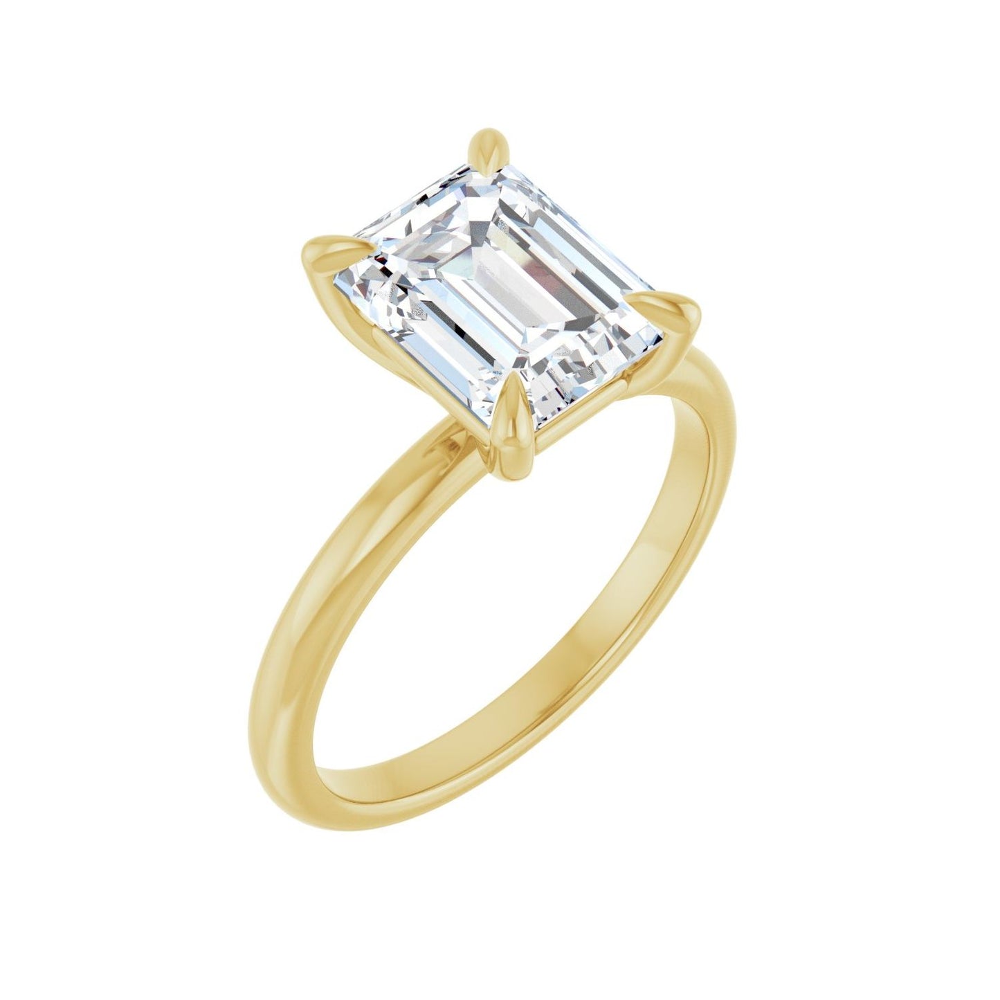 Emerald Solitaire Engagement Ring | Metal Type=14K Yellow Gold | Center Stone Size=2.5 CT | Image 1