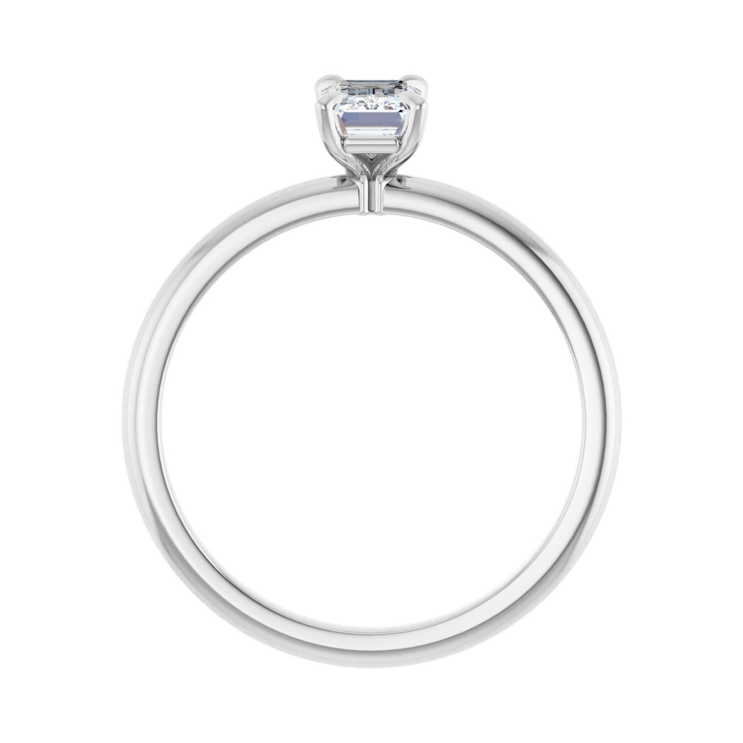 Emerald Solitaire Engagement Ring | Metal Type=14K White Gold | Center Stone Size=1 CT | Image 2