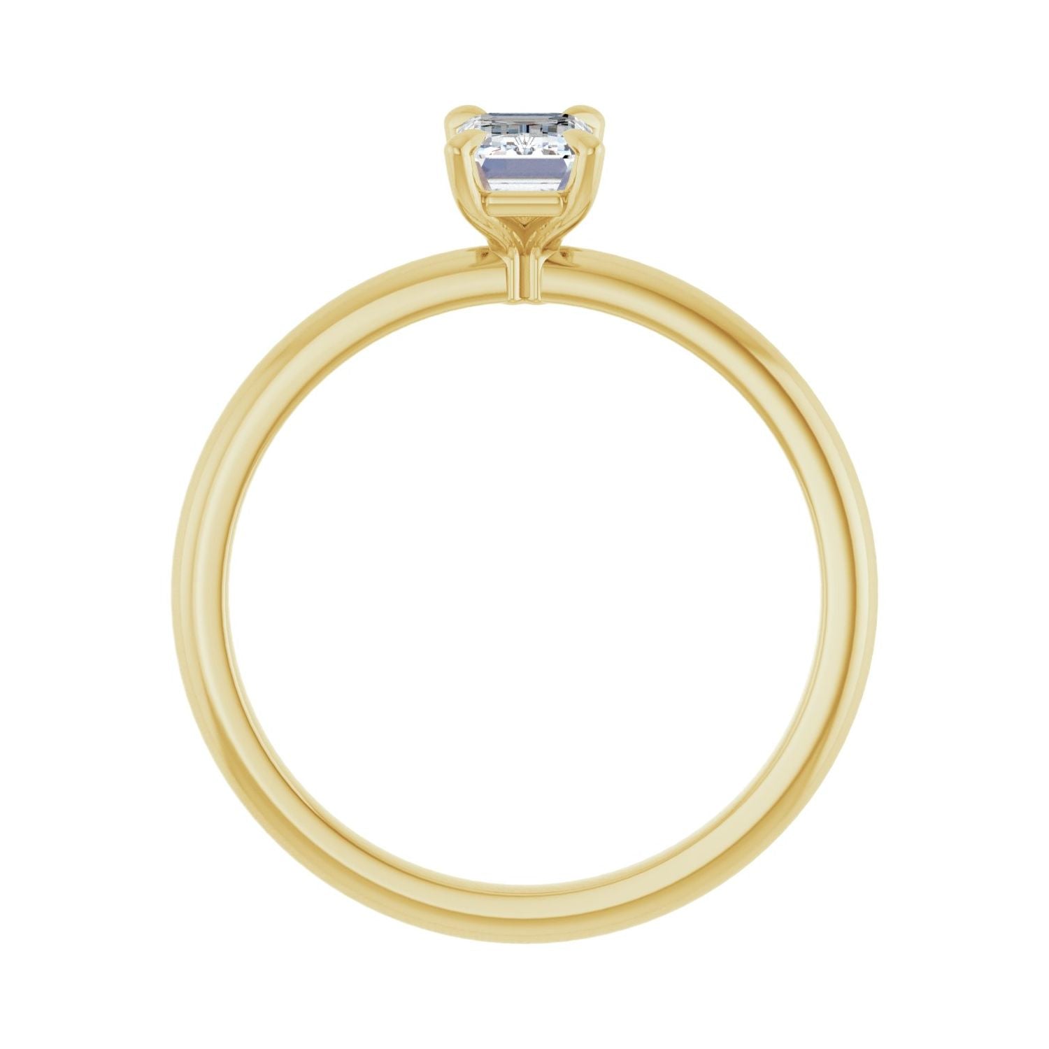 Emerald Solitaire Engagement Ring | Metal Type=14K Yellow Gold | Center Stone Size=1 CT | Image 2
