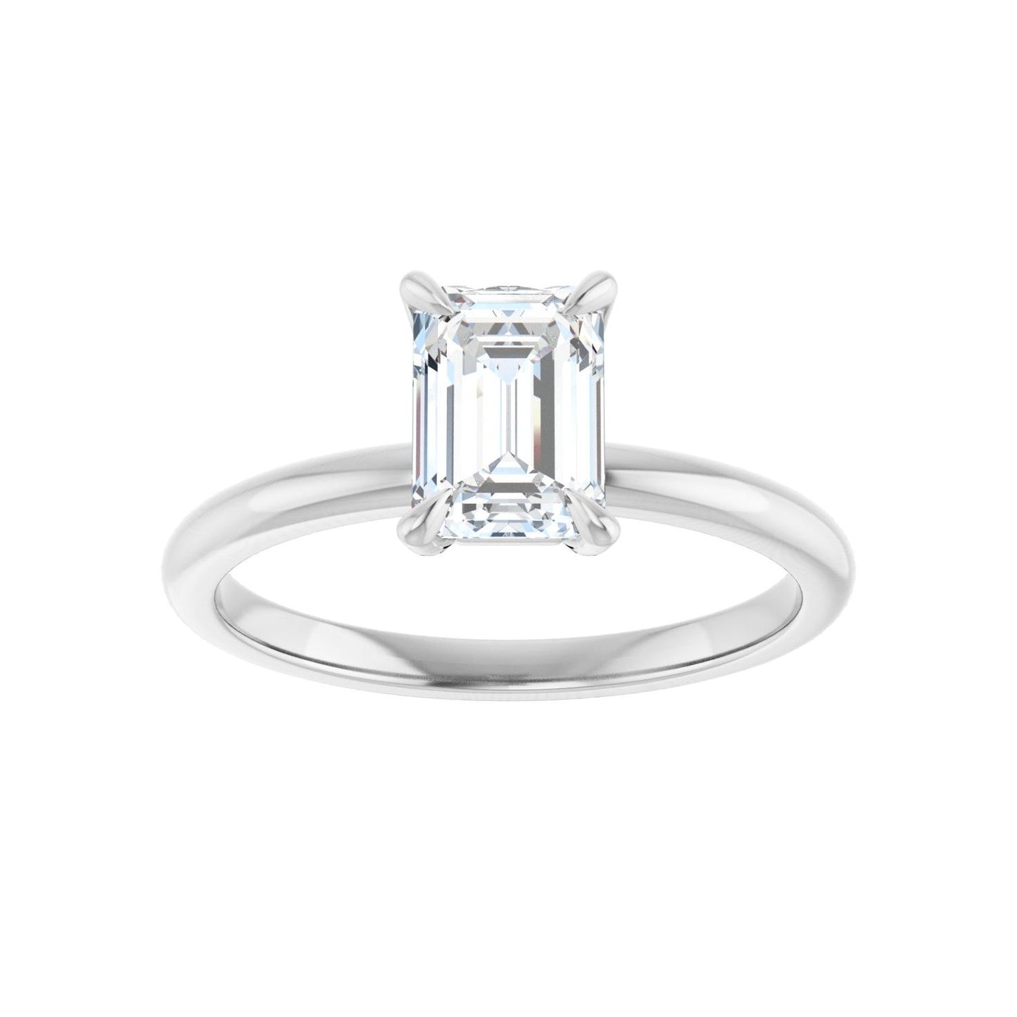 Emerald Solitaire Engagement Ring | Metal Type=14K White Gold | Center Stone Size=1.5 CT | Image 3
